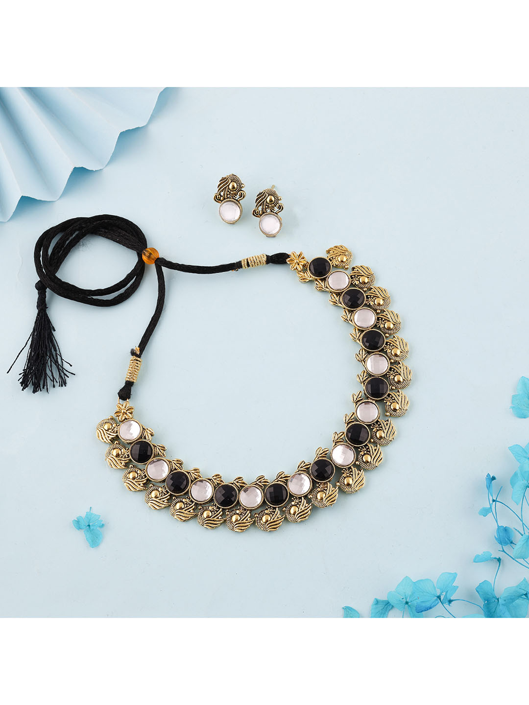 Brado Jewellery Brass Silver Gold Black White Jewellery Set