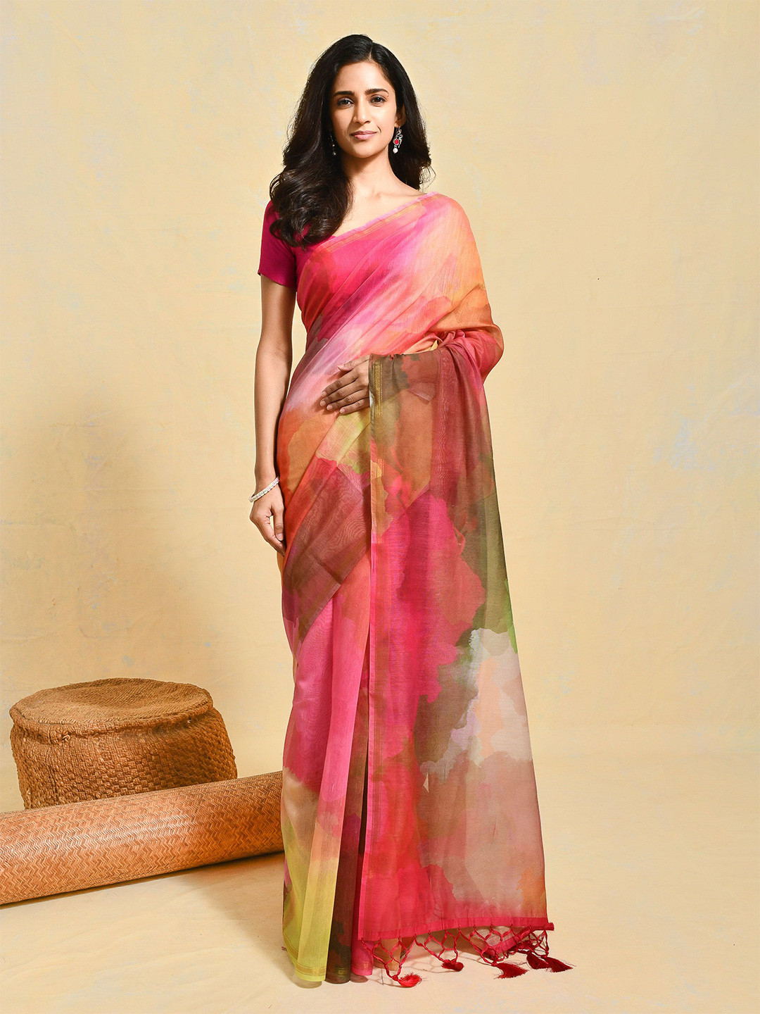 Rupeshwari Printed Tie and Dye Saree