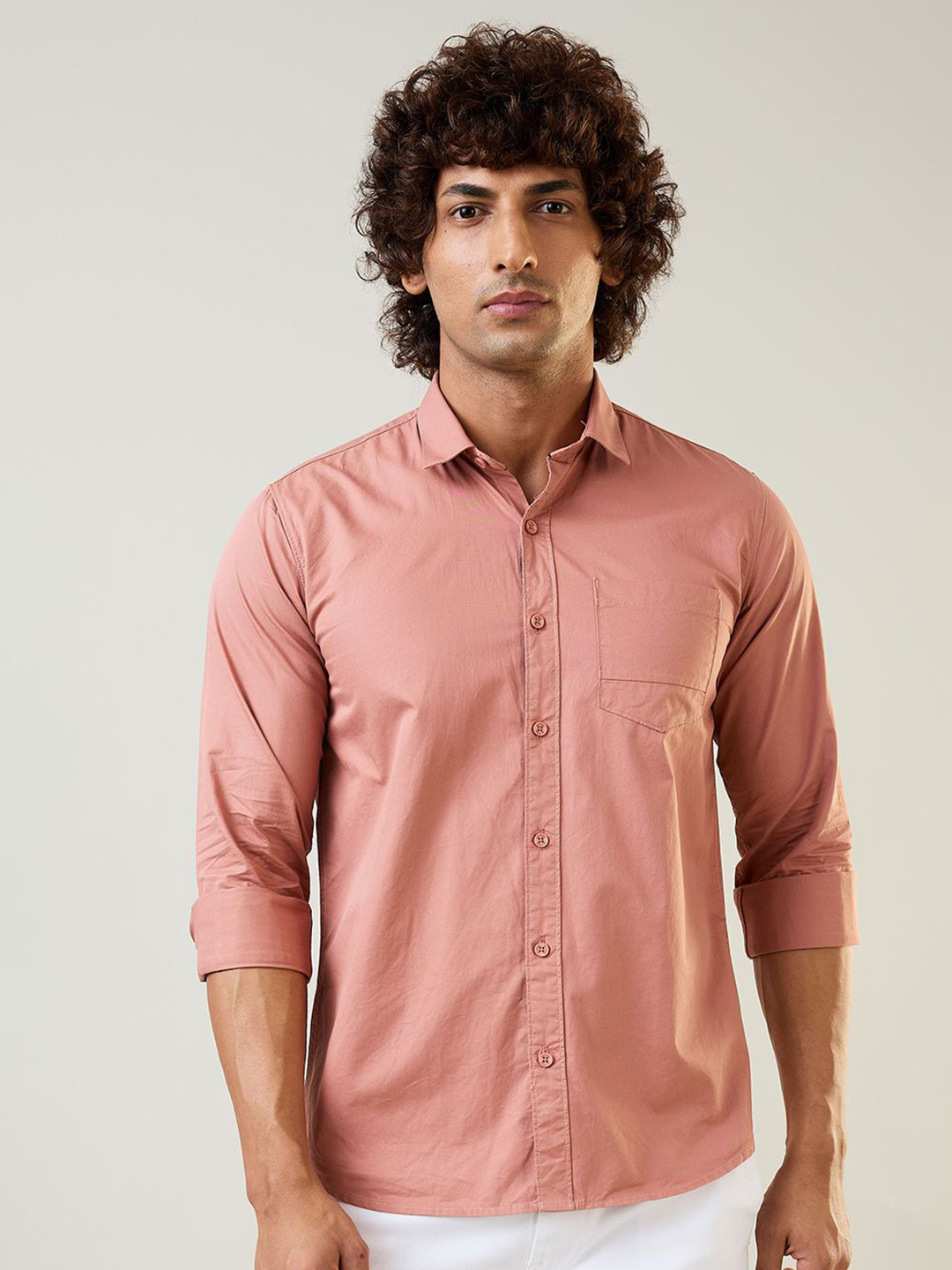 TIM PARIS Regular Fit Pure Cotton Casual Shirt