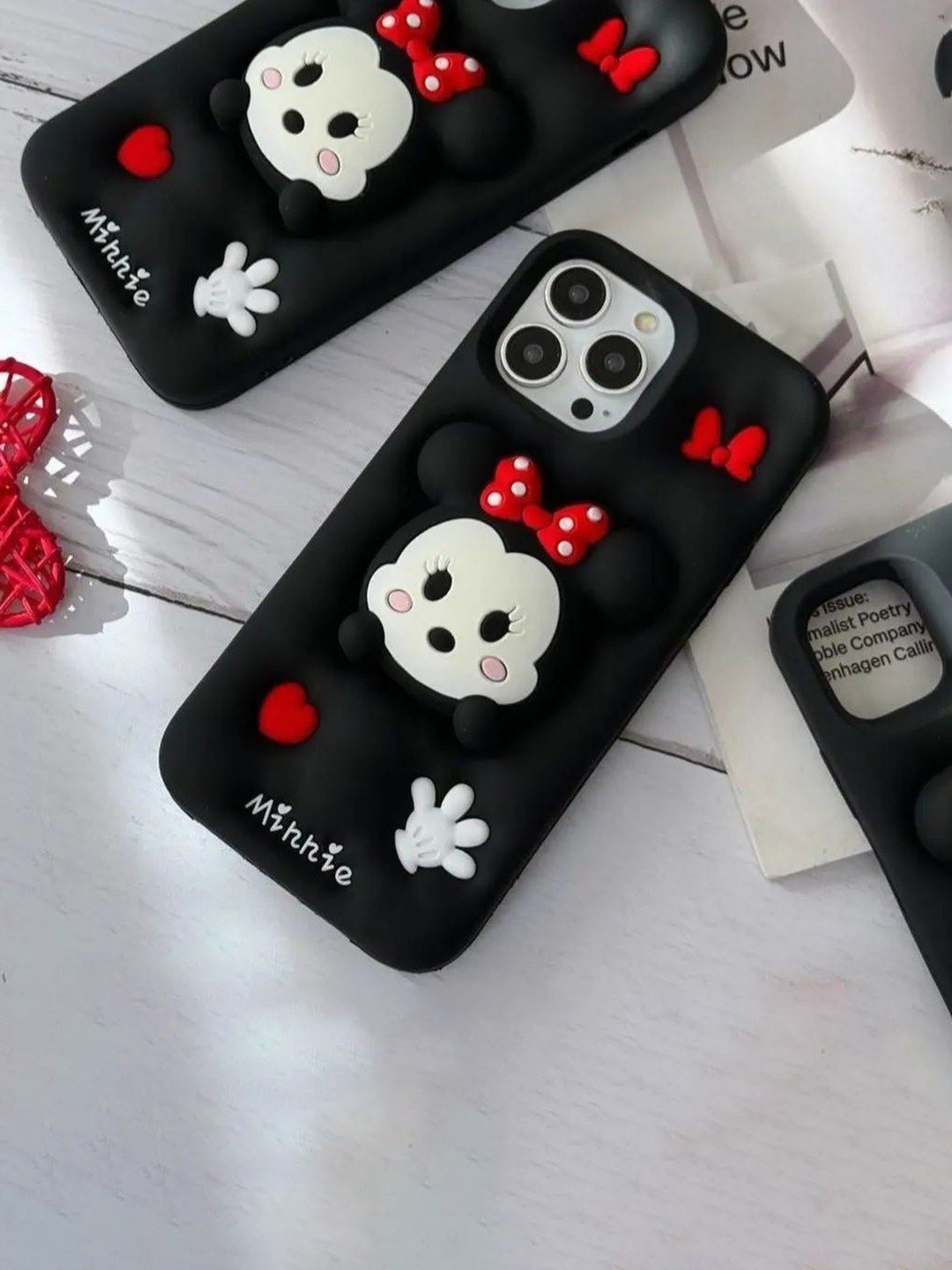 CASE CREATION Minnie 3D Cartoon iPhone 14 Plus Back Case Mobile Accessories
