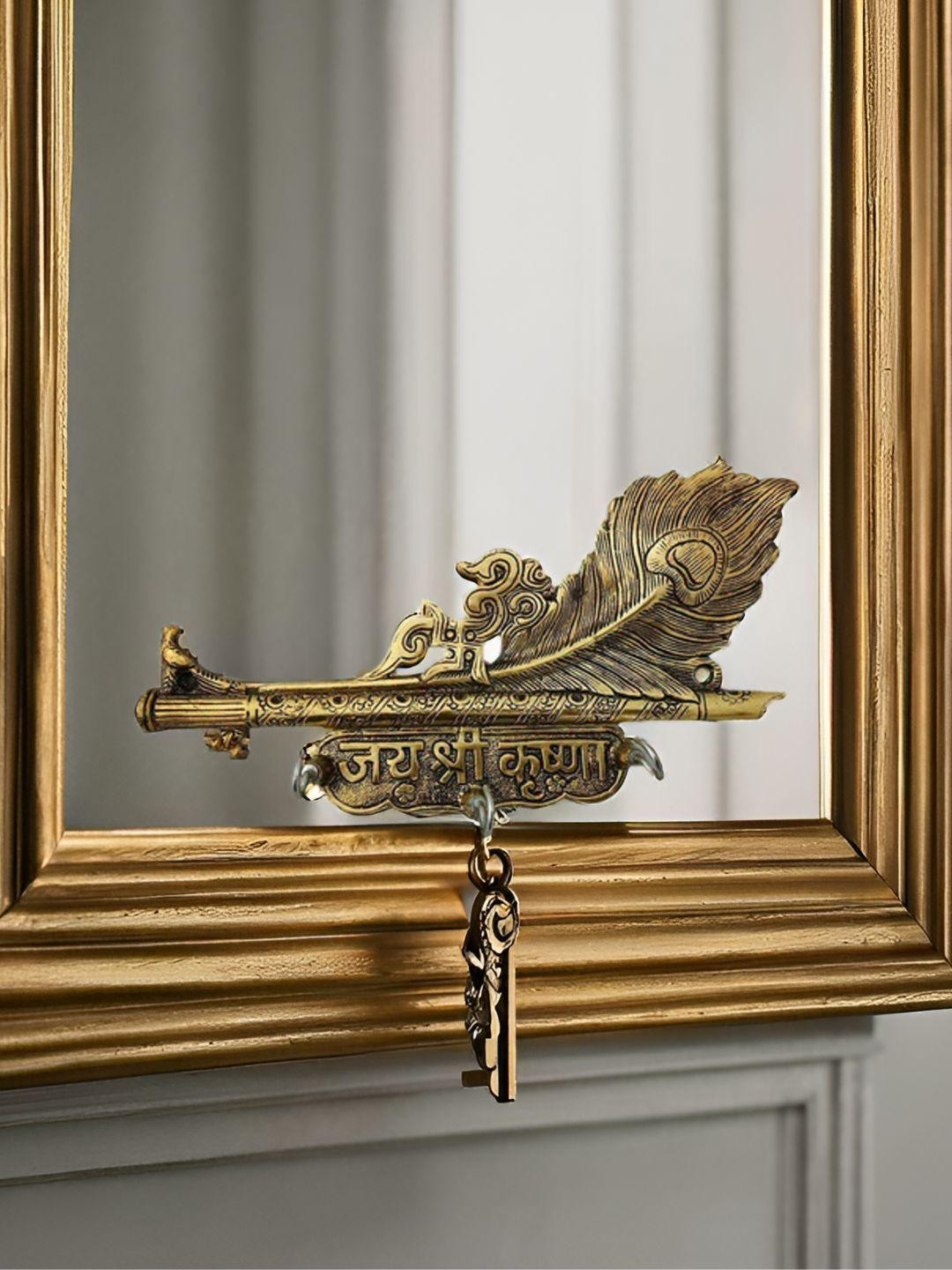 Kraftlik Handicraft Golden Shri Krishna Aluminium Key Holder