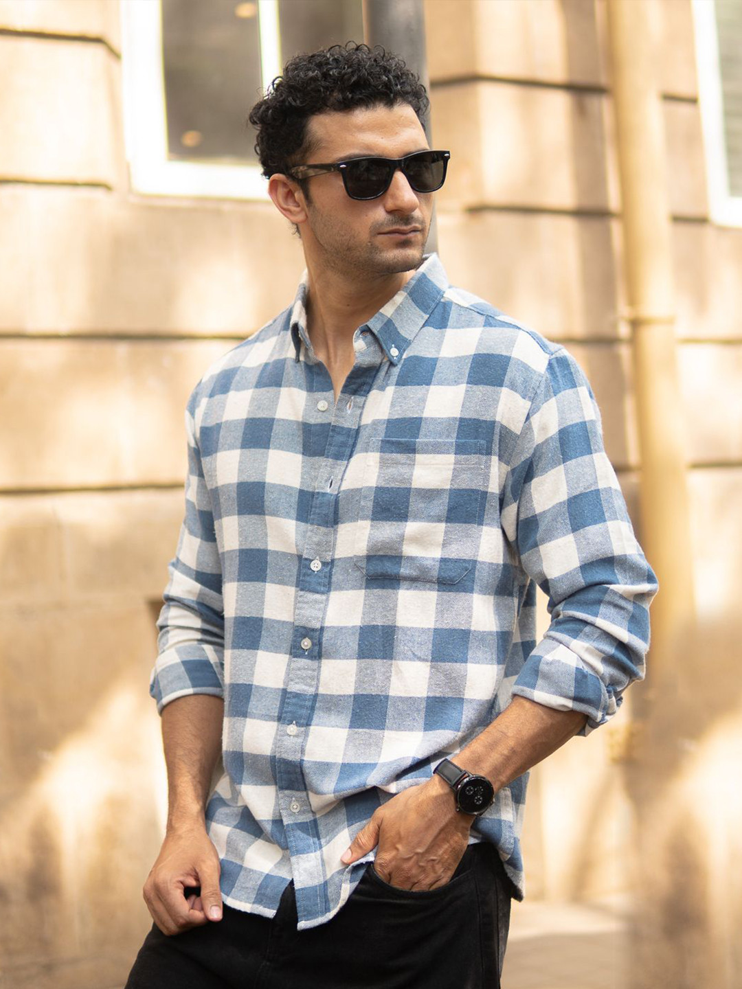 Powerlook Men Dark Sky Checks Shirt