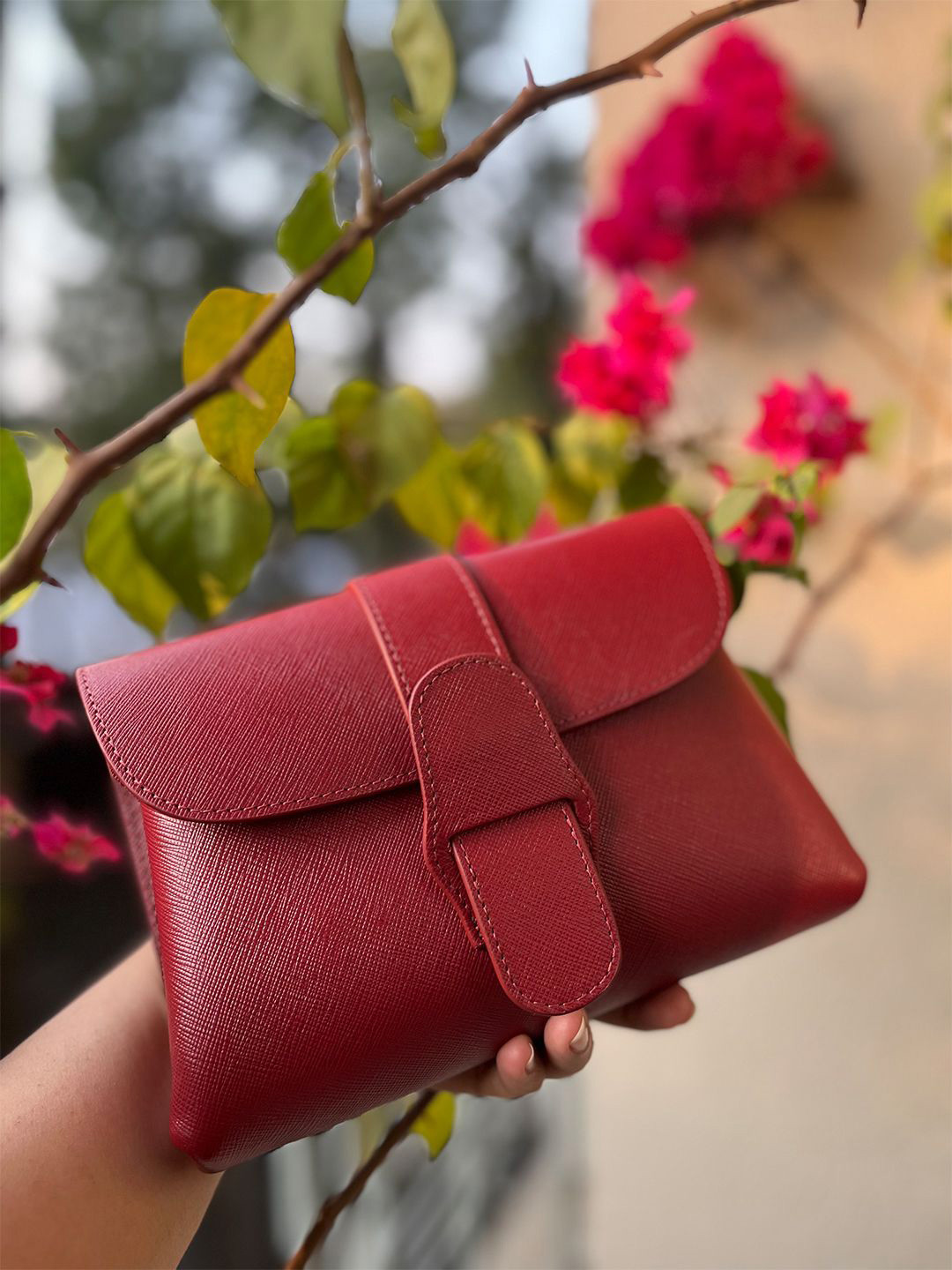 MAI SOLI Textured Genuine Leather Claire Mini Envelope Sling bag