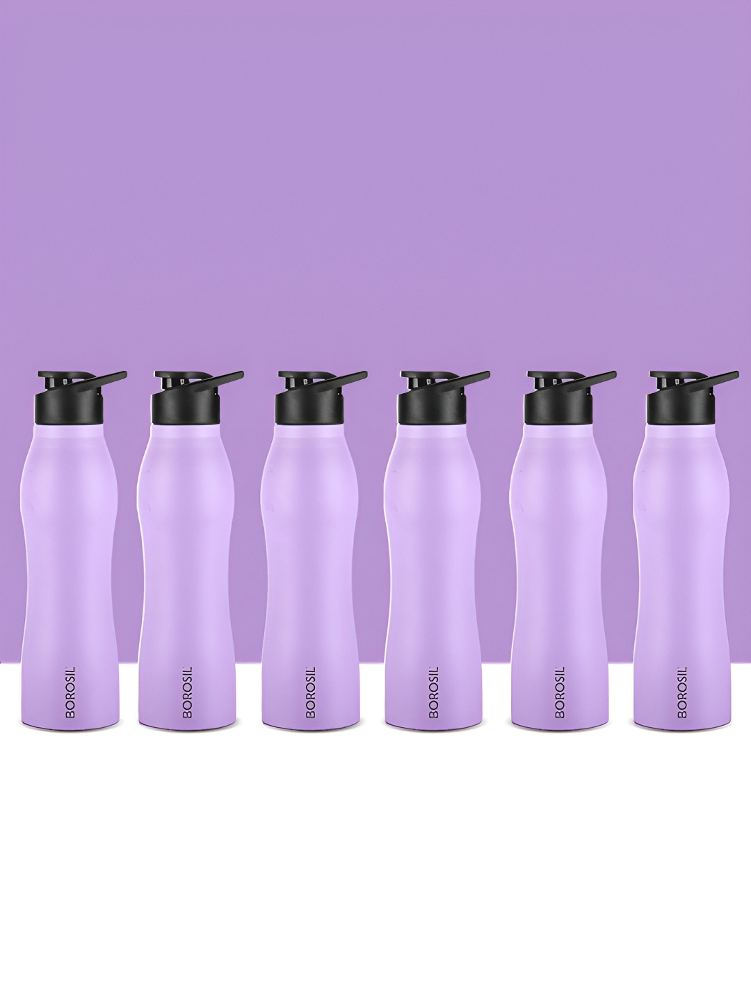 BOROSIL GripGo Purple Stainless Steel Spill Proof 6 Piece Water Bottle - 950ml
