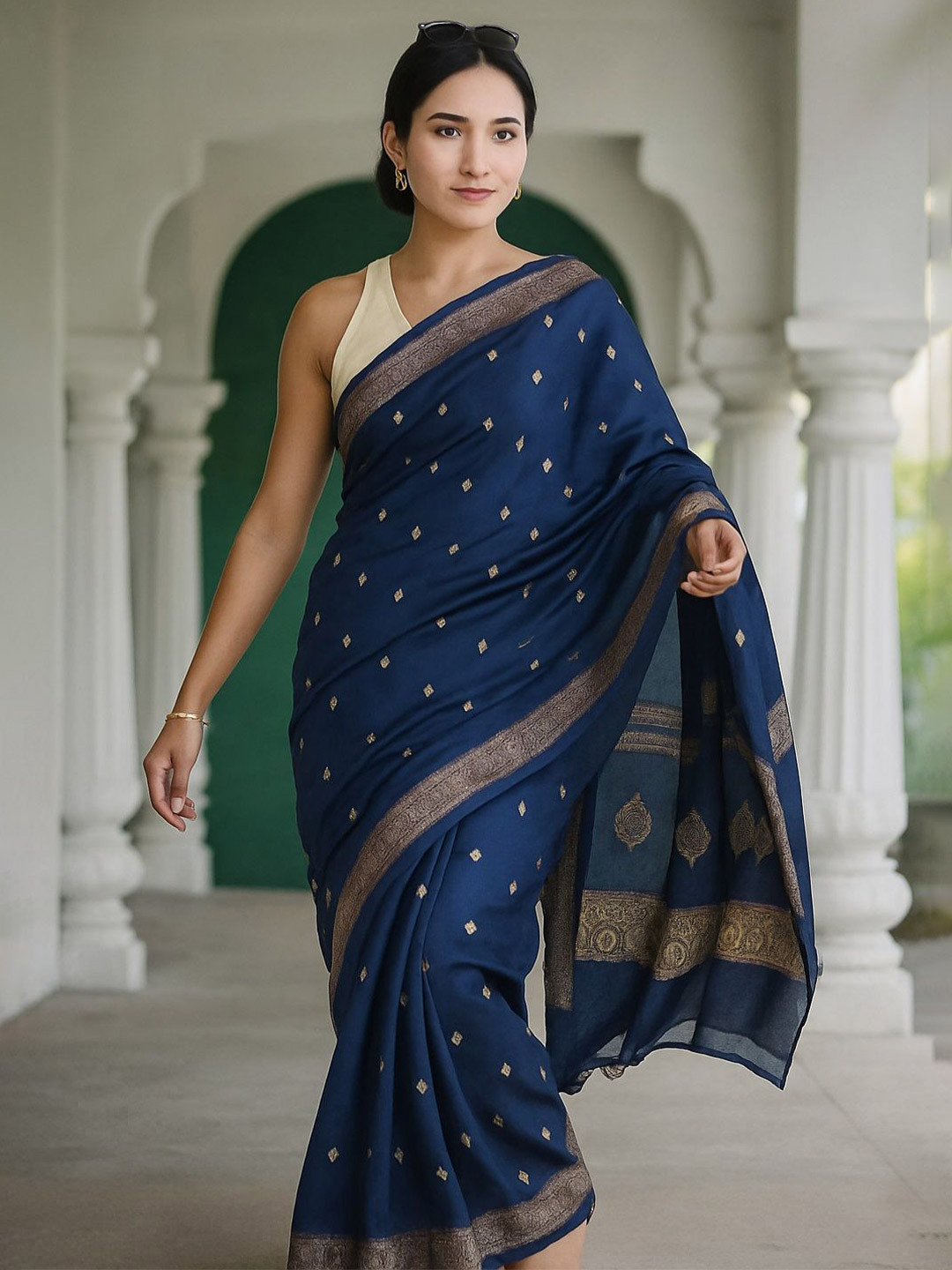 VILLE FASHION Ethnic Motifs Woven Design Kota Saree