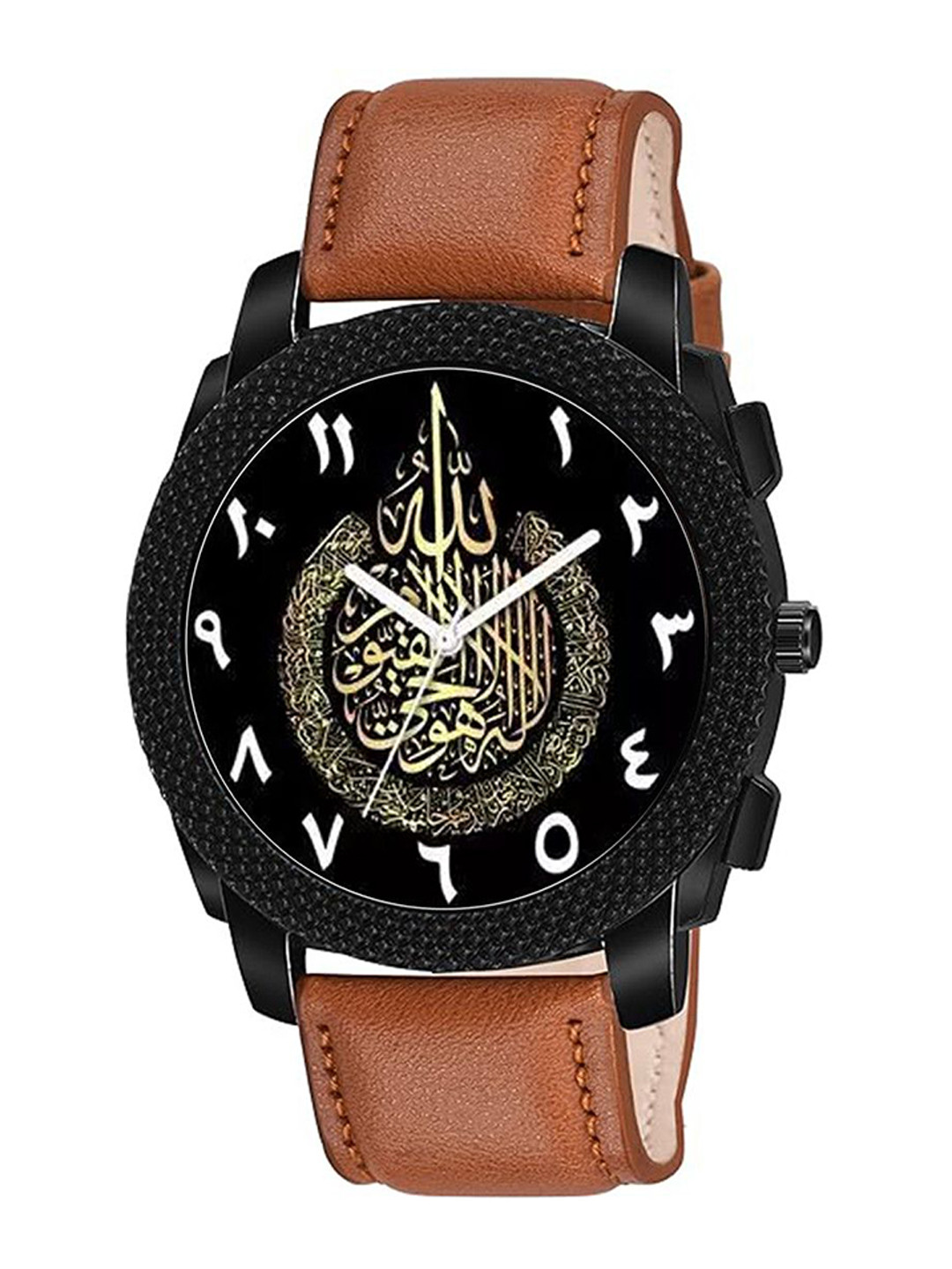 Gopal Shopcart Unisex Printed Dial Analogue Watch C1004BLK_Islamic_NUM08_TAN_Chikni_L_SH