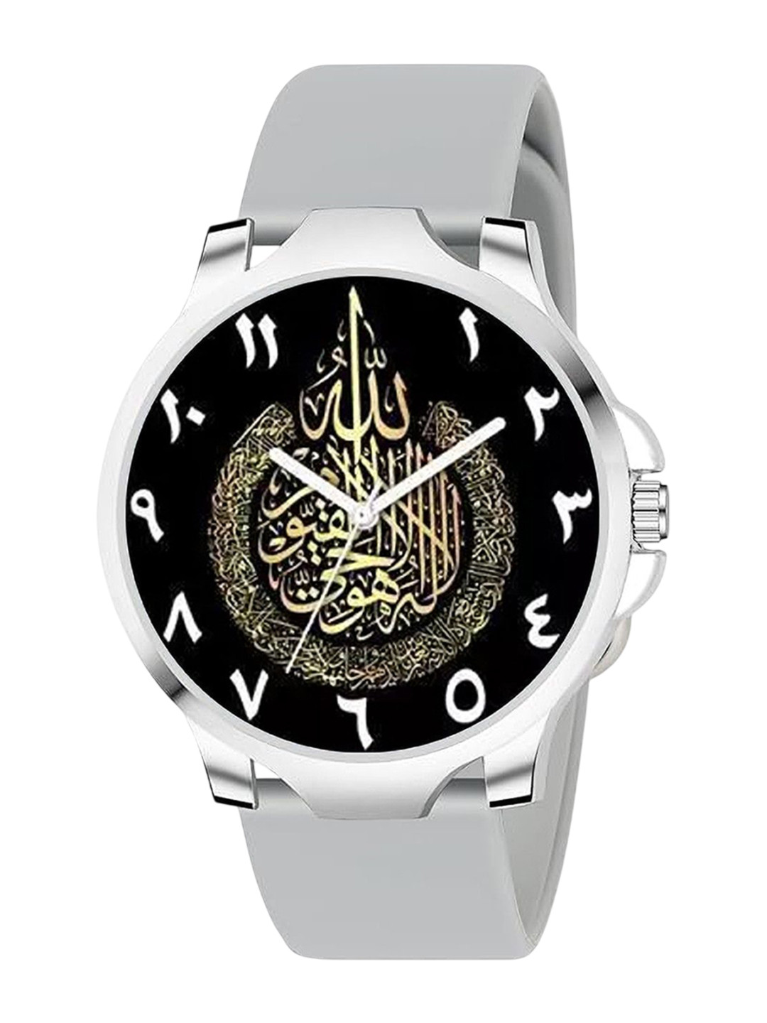 CSAMON Men Dial & Bracelet Style Straps Analogue Watch 3KANSLV Islamic NUM08 GERY 801_SH