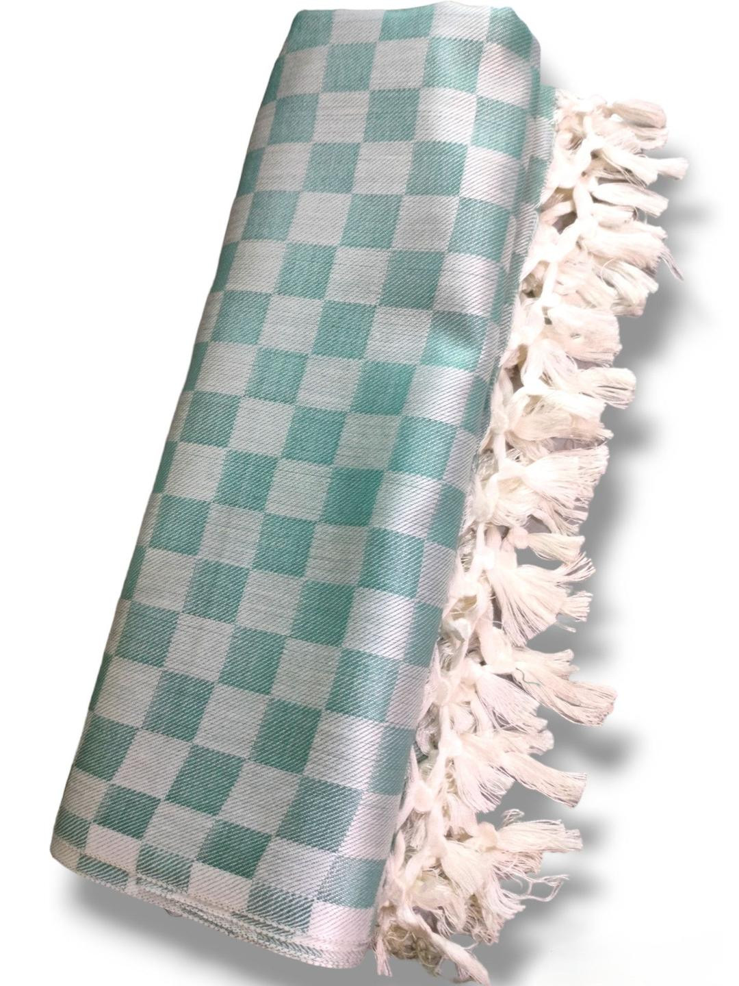 VANISHREE WORLD Green Cotton Double Bed Blanket