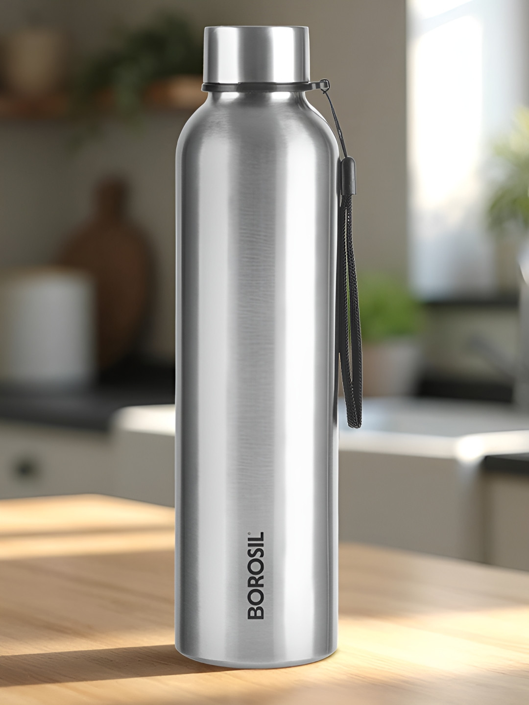 BOROSIL Laguna Steel Stainless Steel Single Wall Vacuum Water Bottle - 1L