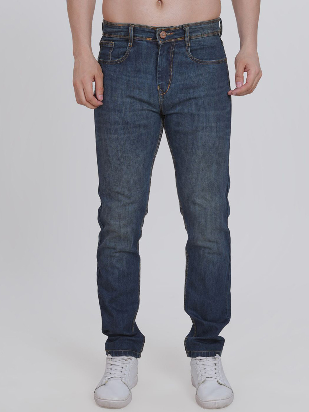 MM-21 Men Classic Slim Fit Mid-Rise Light Fade Stretchable Jeans