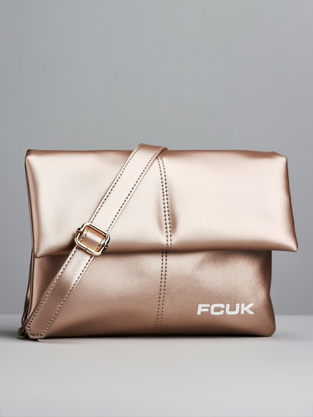 French Connection Solid Structured Sling Bag