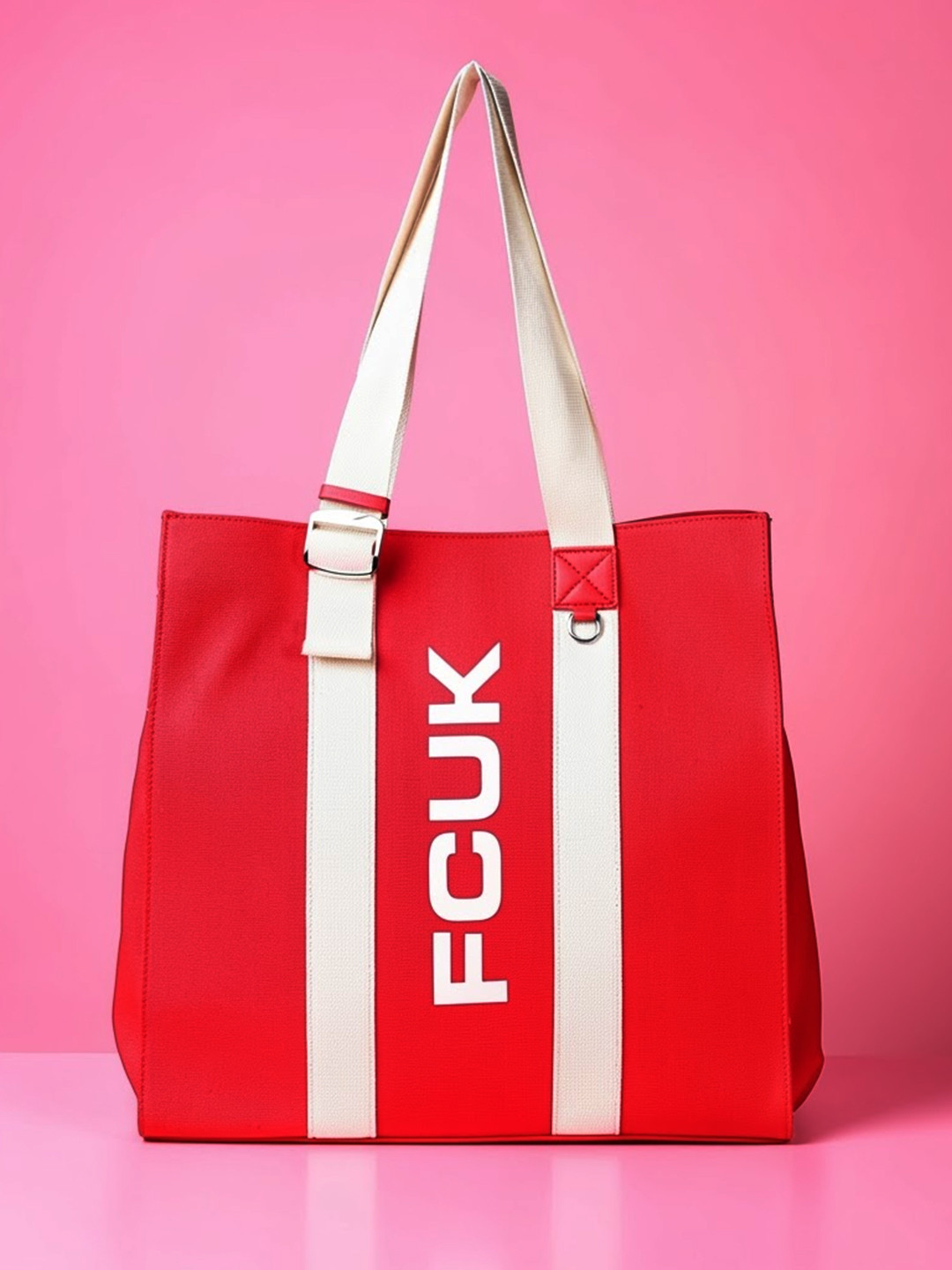 French Connection Women Red College Tote Bag