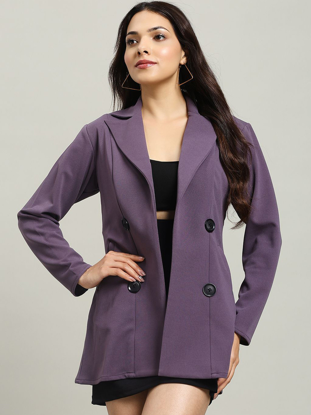 WoowZerZ Oversized-Fit Open Front Coat