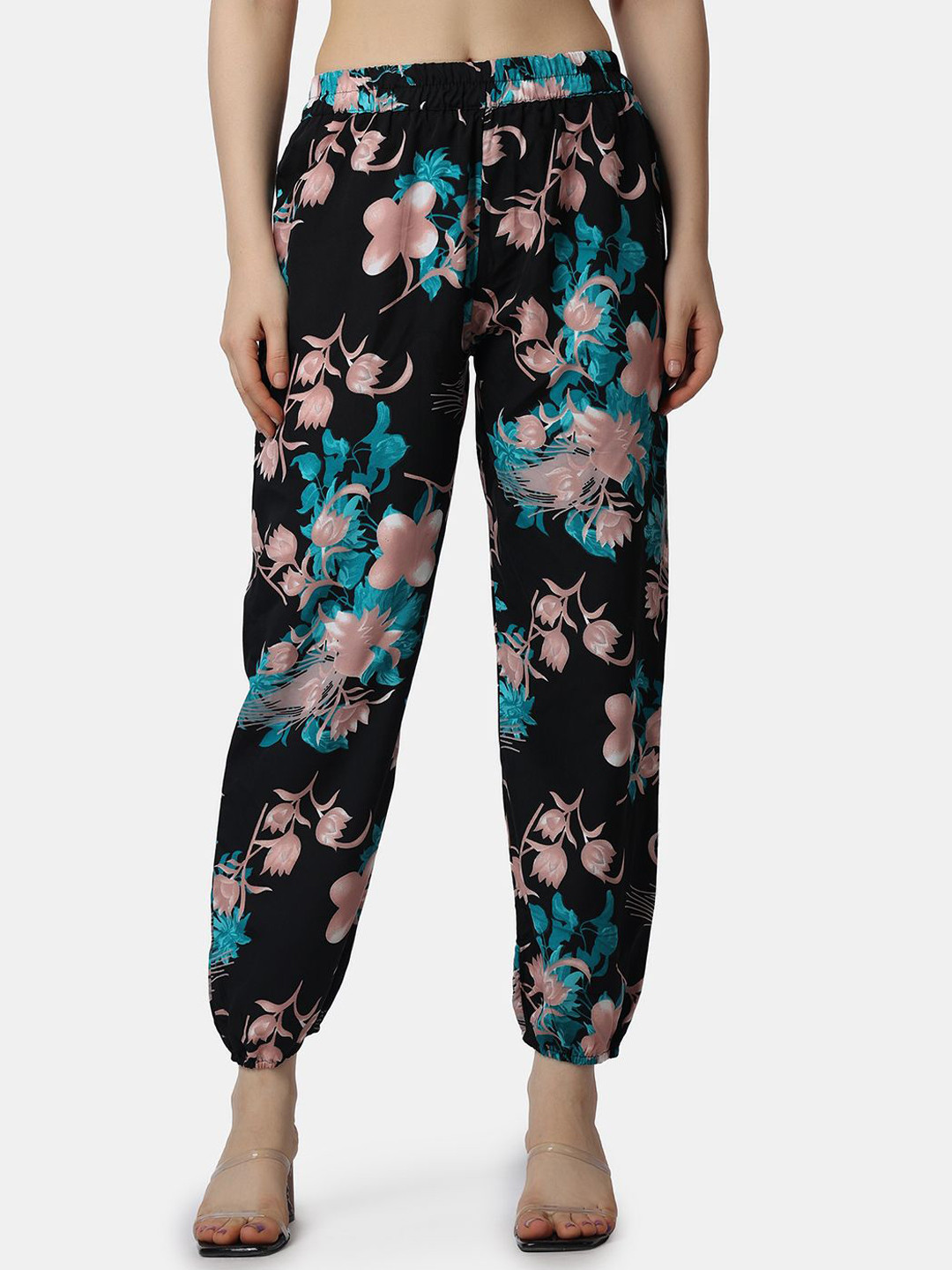 Popwings Women Floral Printed Relaxed Loose Fit Joggers