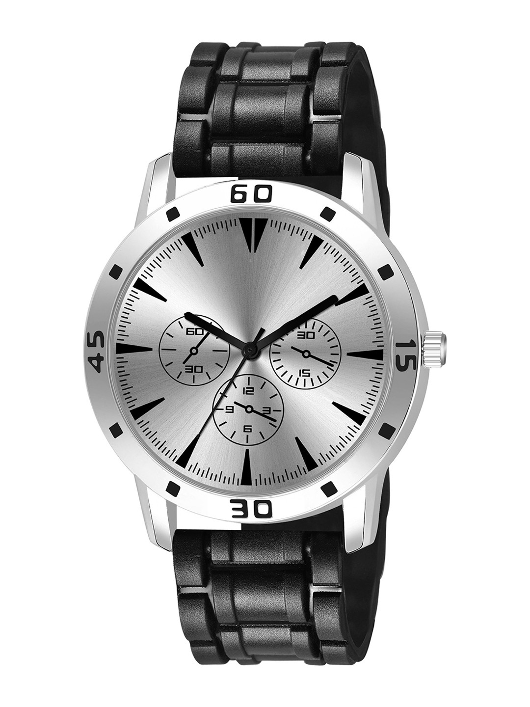 CSAMON Men Dial & Bracelet Style Straps Analogue Watch AeviyoSLV M1 SLV D 801 BLK_SH