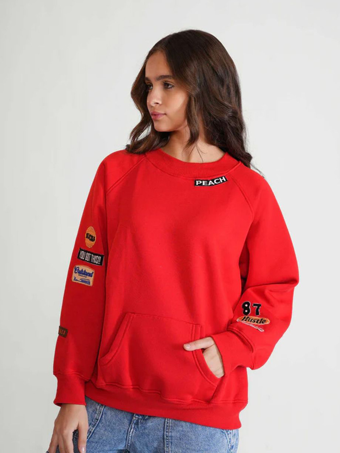 Peach Founder's Fab Unisex Ribbed Pullover Sweatshirt