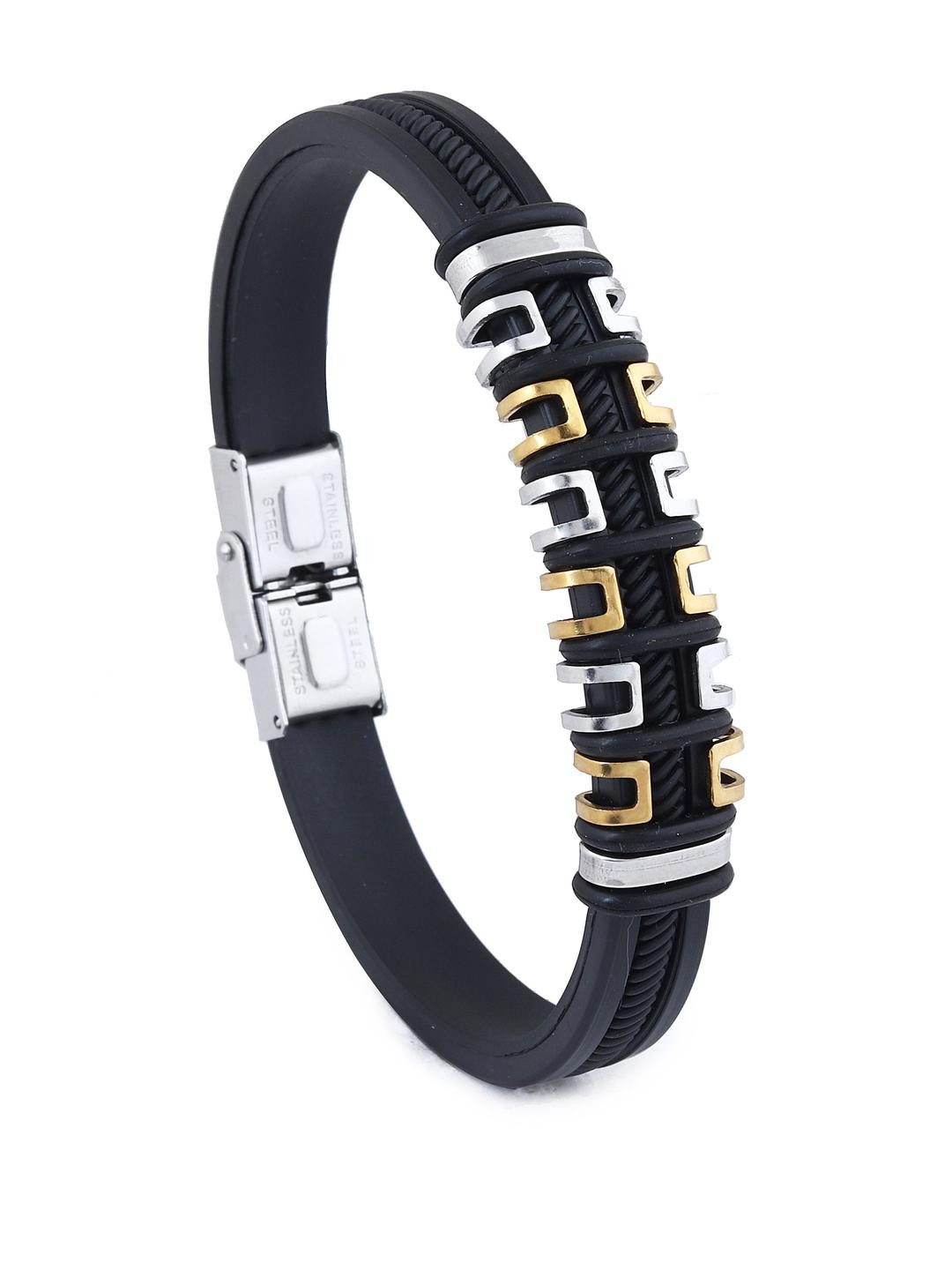 Fashion Frill Bracelet For Men Stainless Steel Gold Charm Bracelets For Men Boy