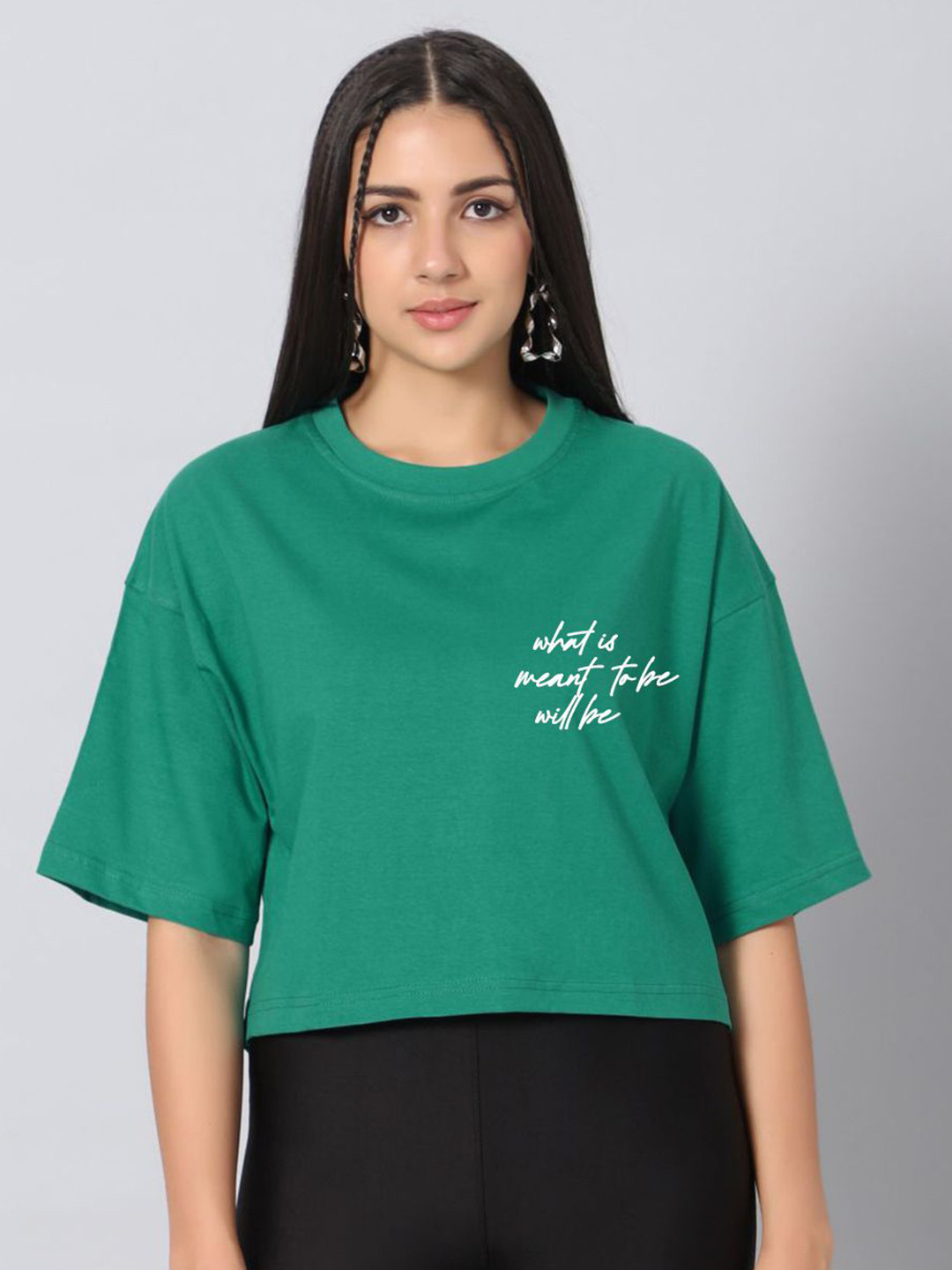 Besick Women Printed Boxy T-shirt