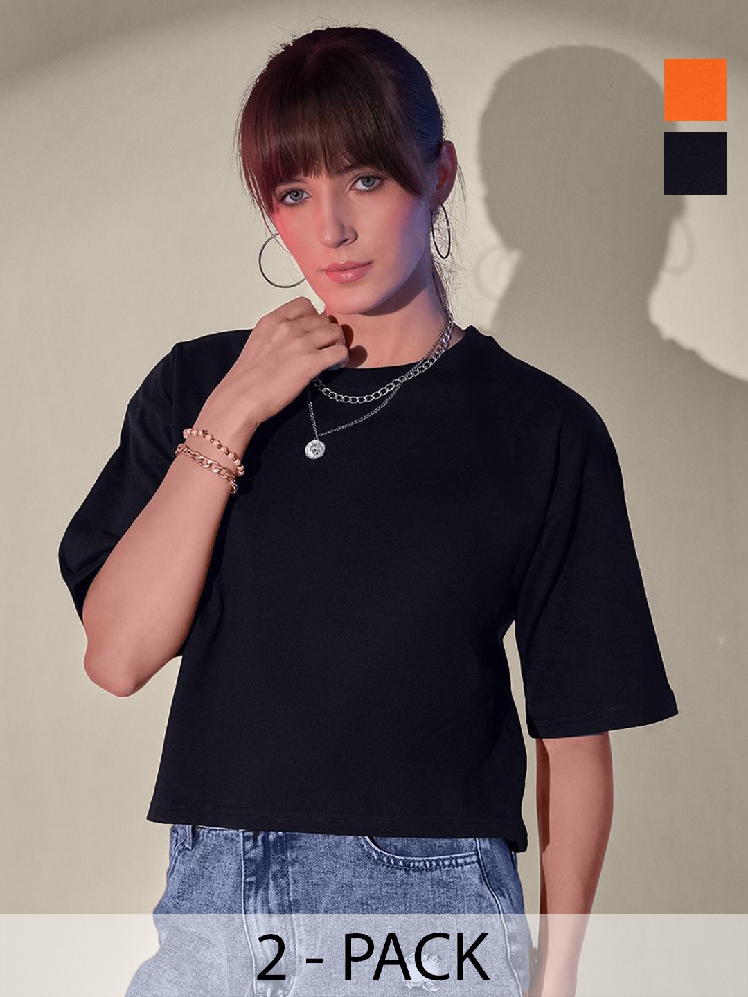 CORSICA Pack Of 2 Boxy Cotton T-shirt