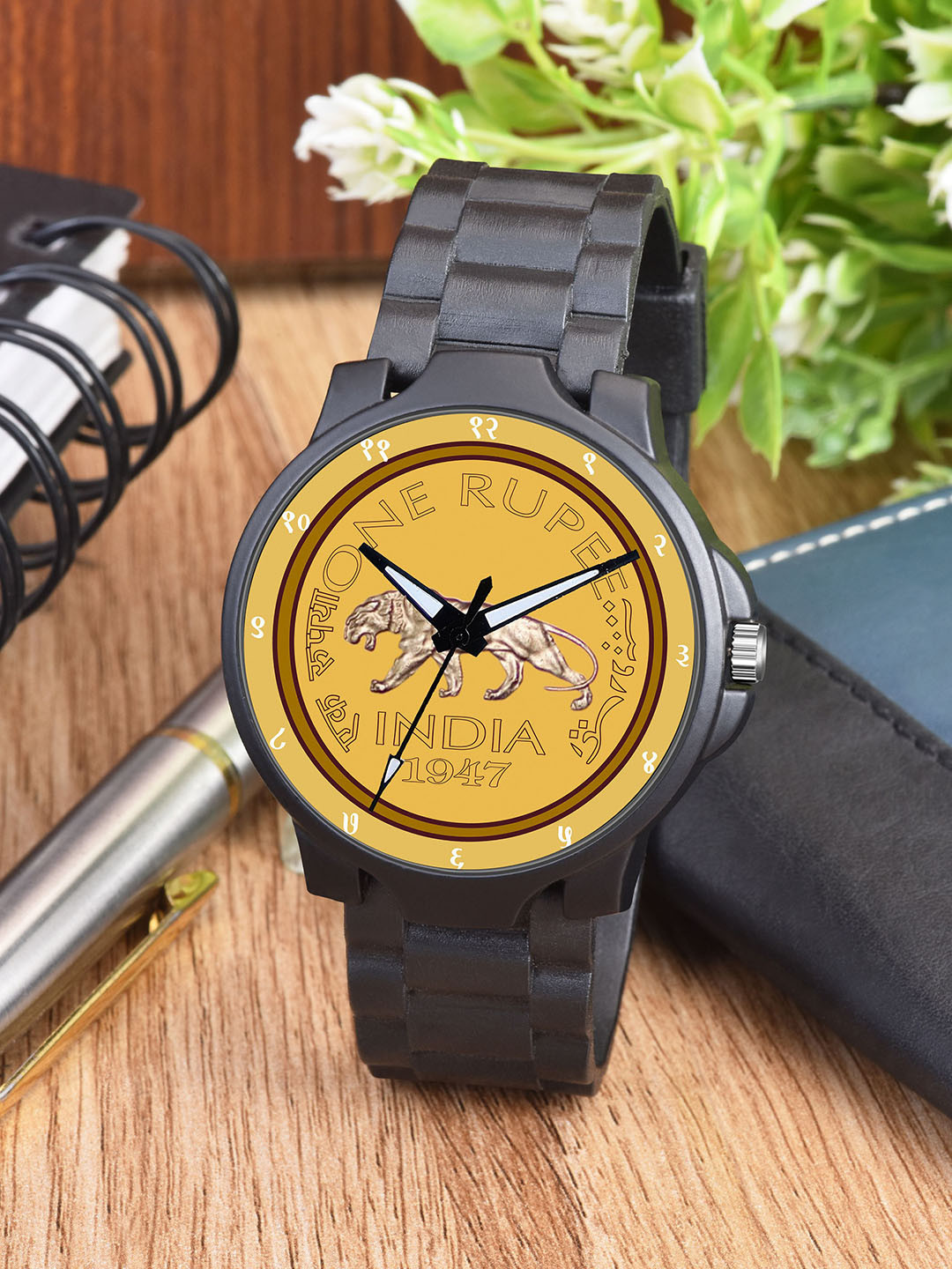 CSAMON Men Dial & Bracelet Style Straps Analogue Watch 3KANBLK GOLD RS NEW PU_SH