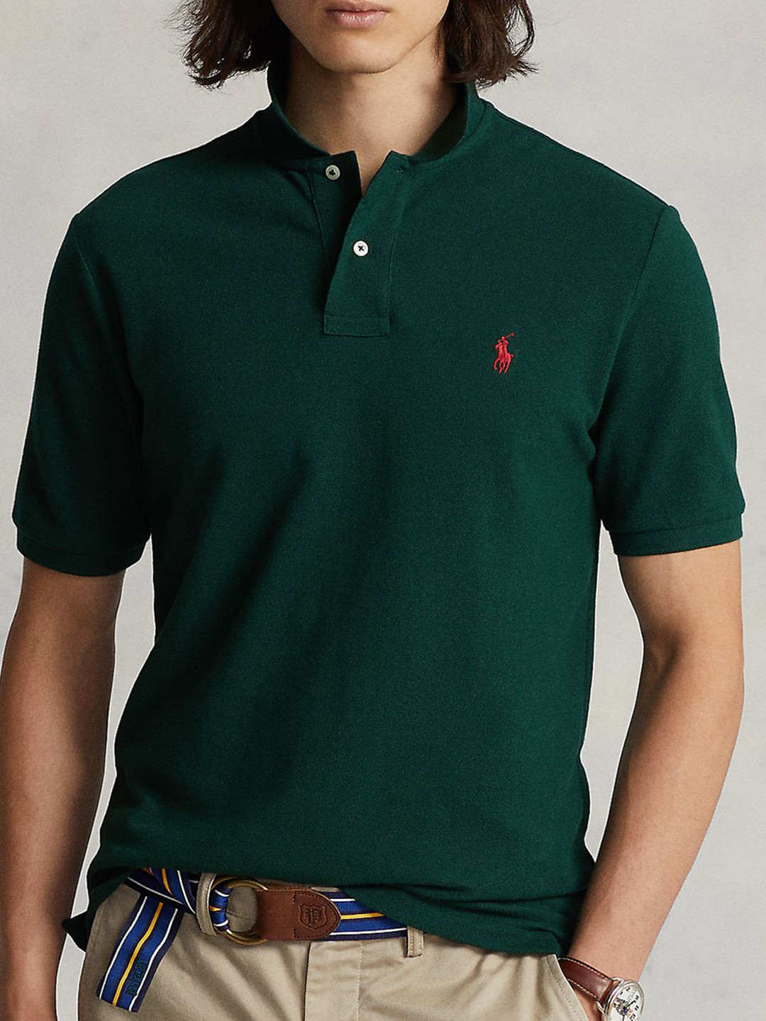 Polo Ralph Lauren Men Pure Cotton The Iconic Mesh Polo Collar T-Shirt