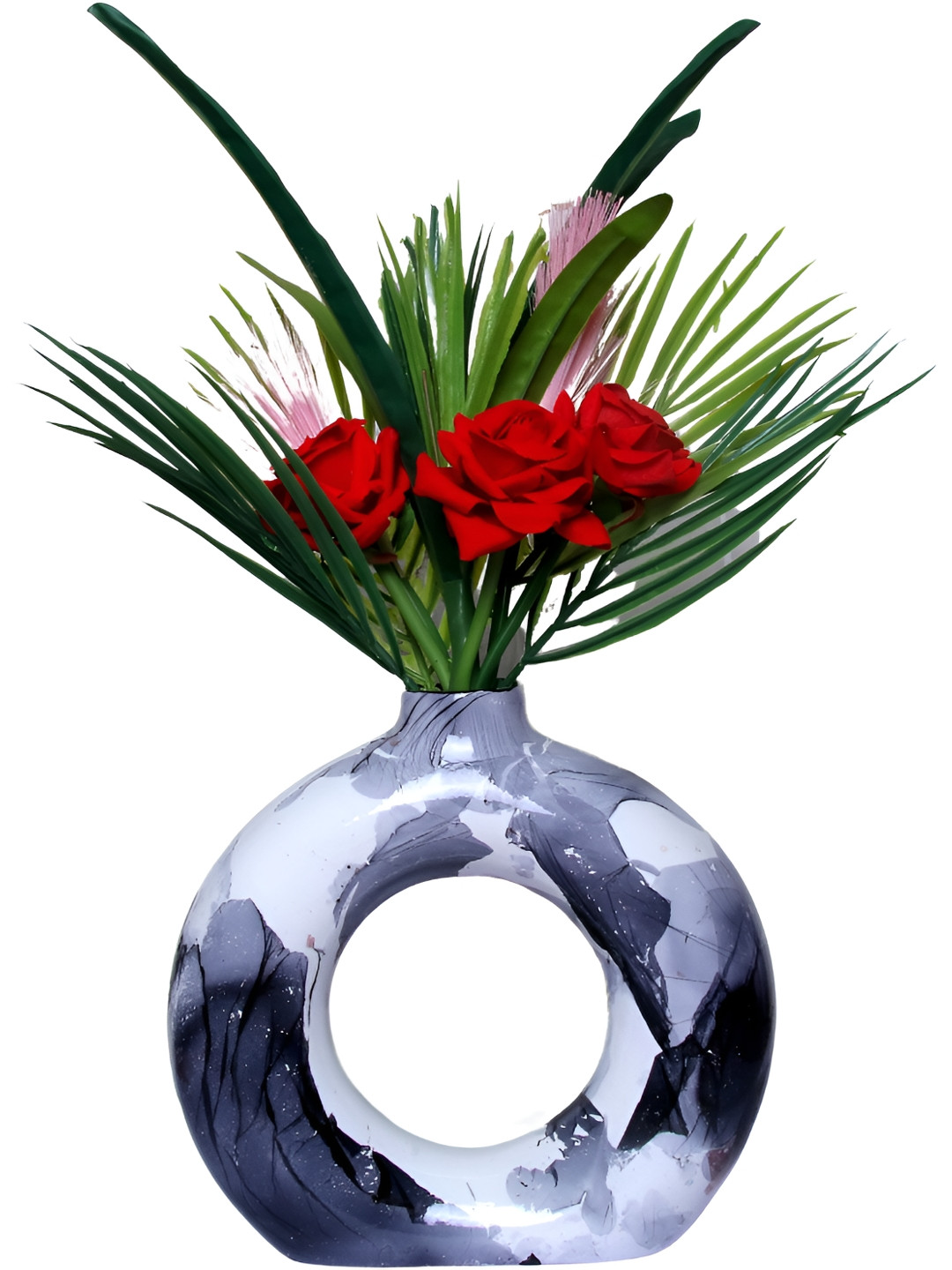Aura Pot Black & Grey Housewarming Round Planter
