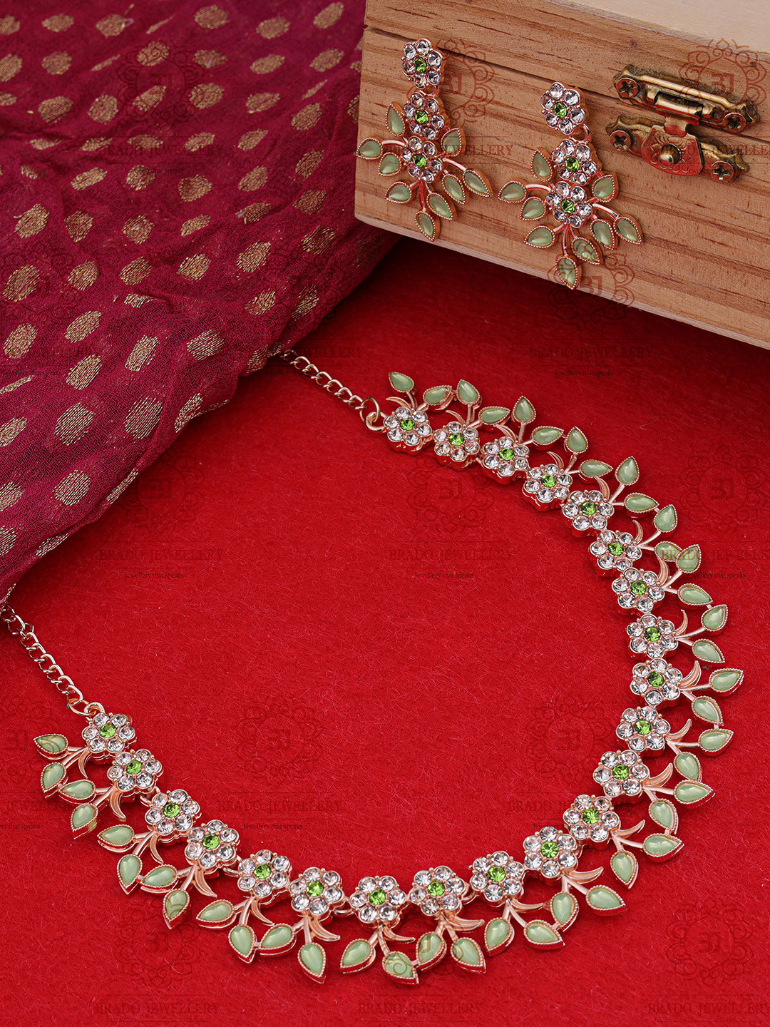 Brado Jewellery Brass Gold-plated Copper Brass Rose Gold Jewellery Set