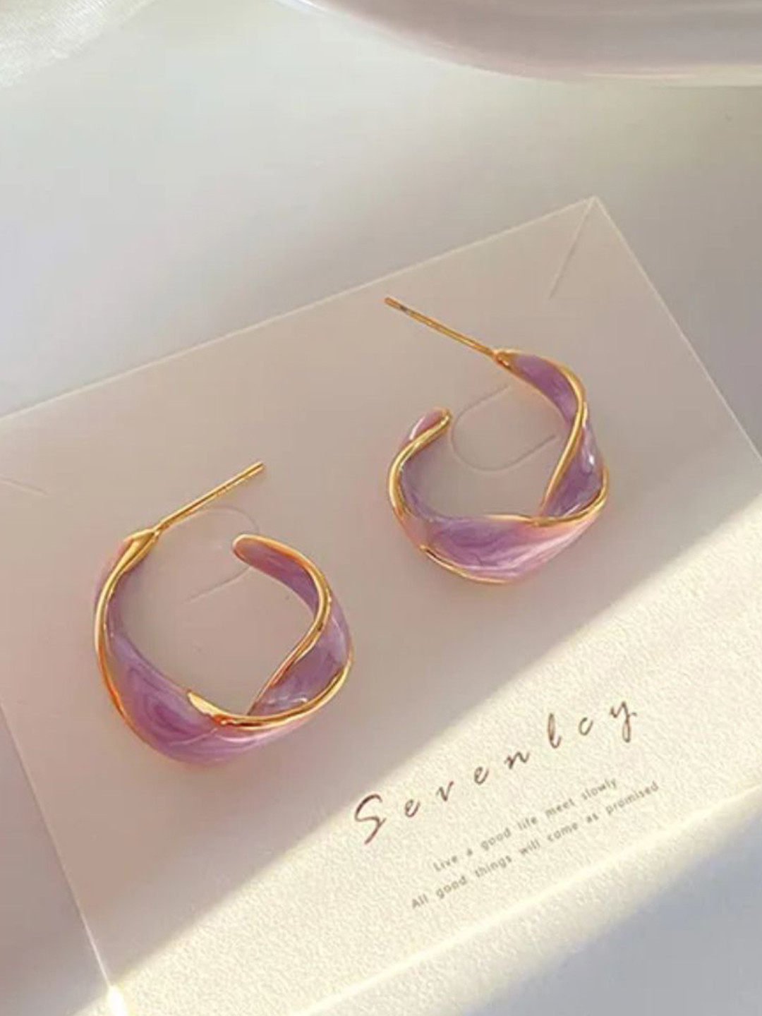 Estailo fashion Gold-Plated Crash Circular Half Hoop Earrings