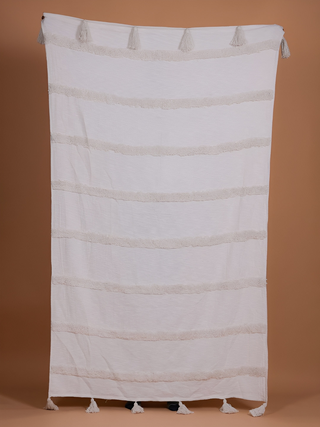 THEGASBH White Tufted Cotton Throw