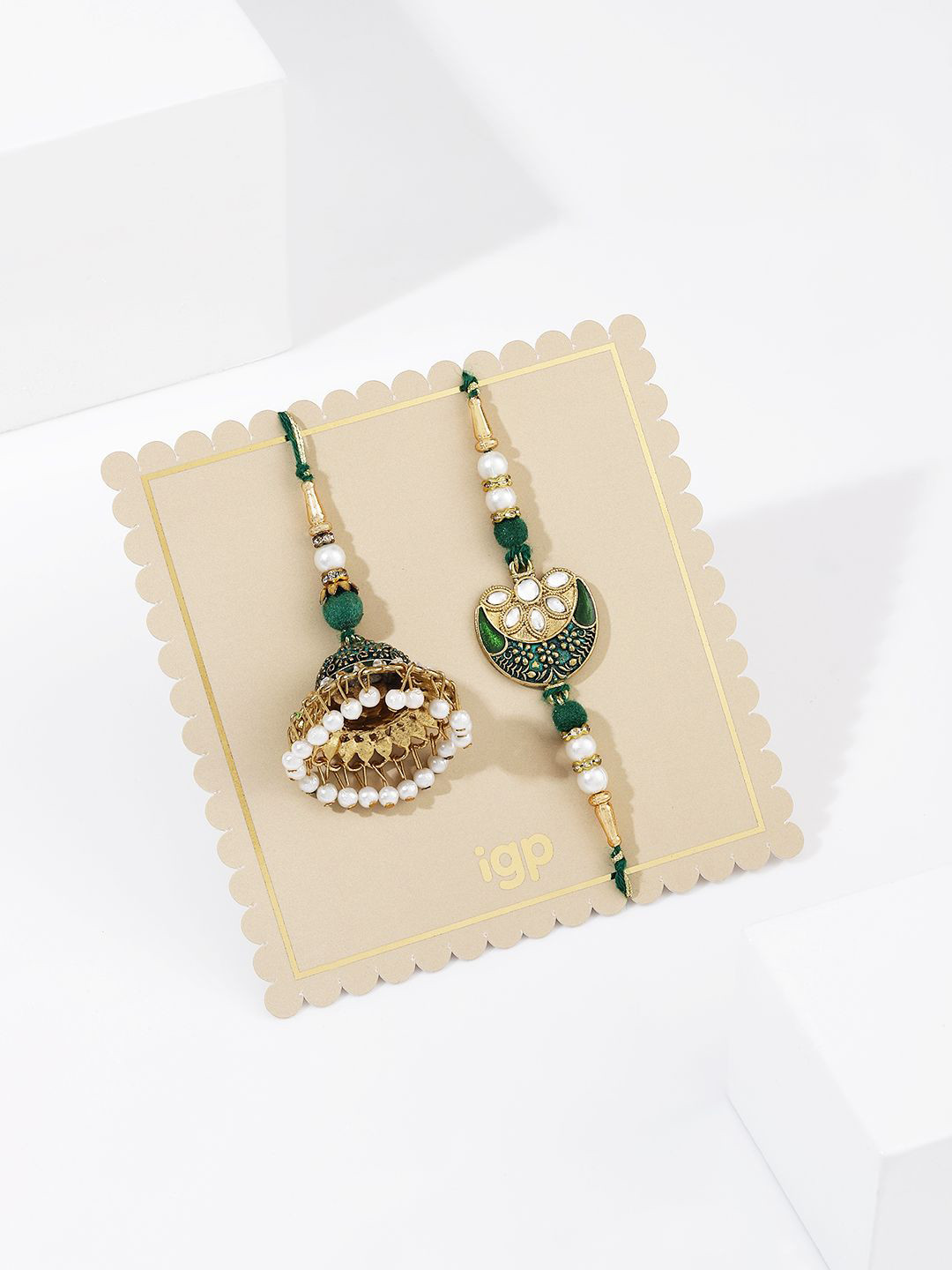 IGP Meena And Kundan Bhaiya Bhabhi Beaded Rakhi
