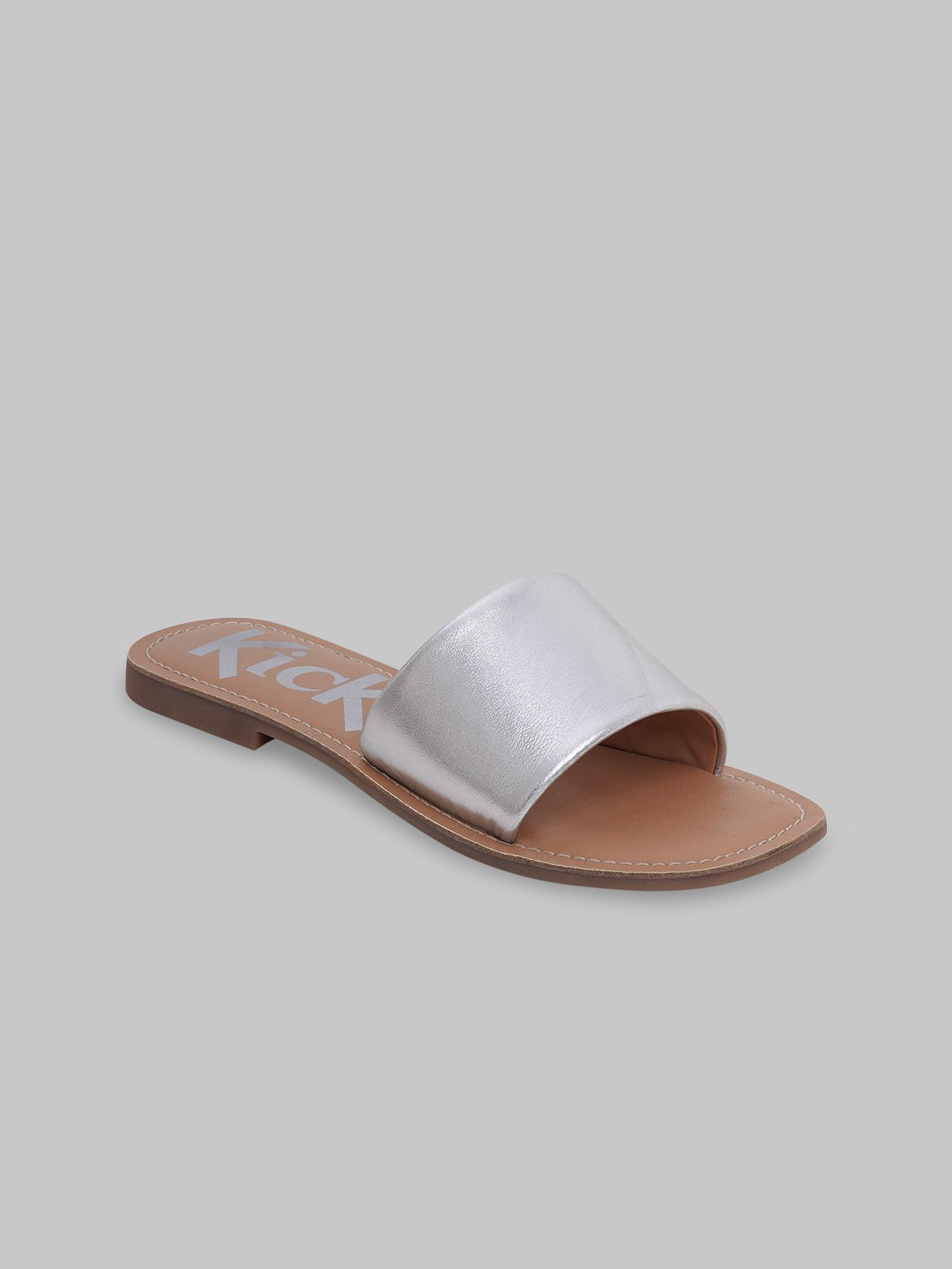 Kickers Women Open Toe Leather Flats