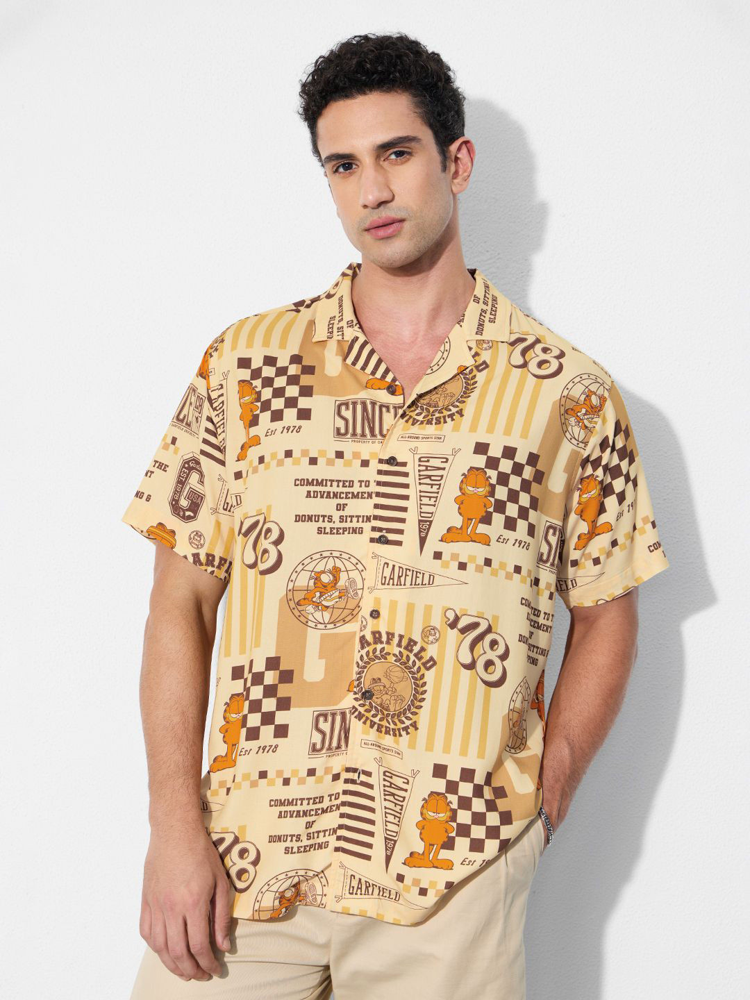 The Souled Store Garfield All Star Graphic Printed Casual Shirt