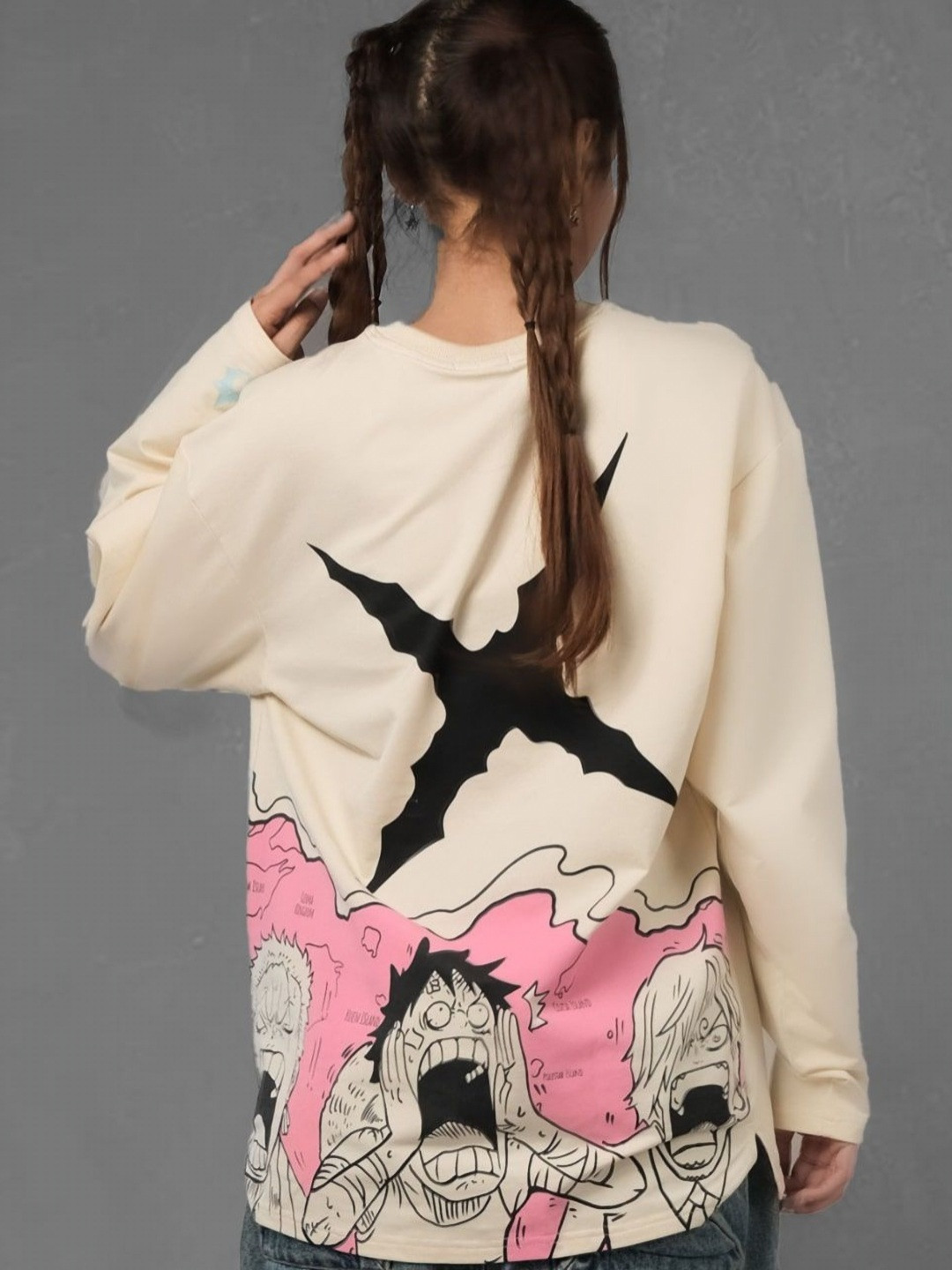 COMICSENSE One Piece Printed Drop-Shoulder Sleeves Pure Cotton Bio Finish T-shirt