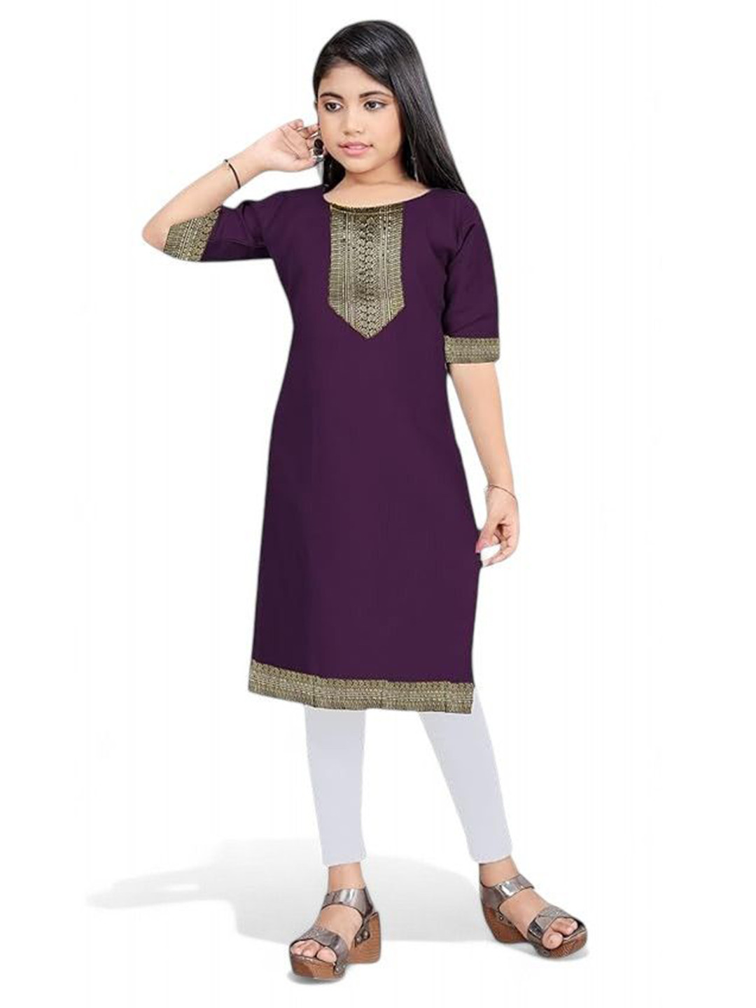 SPECKLESS Girls Yoke Design Kurta