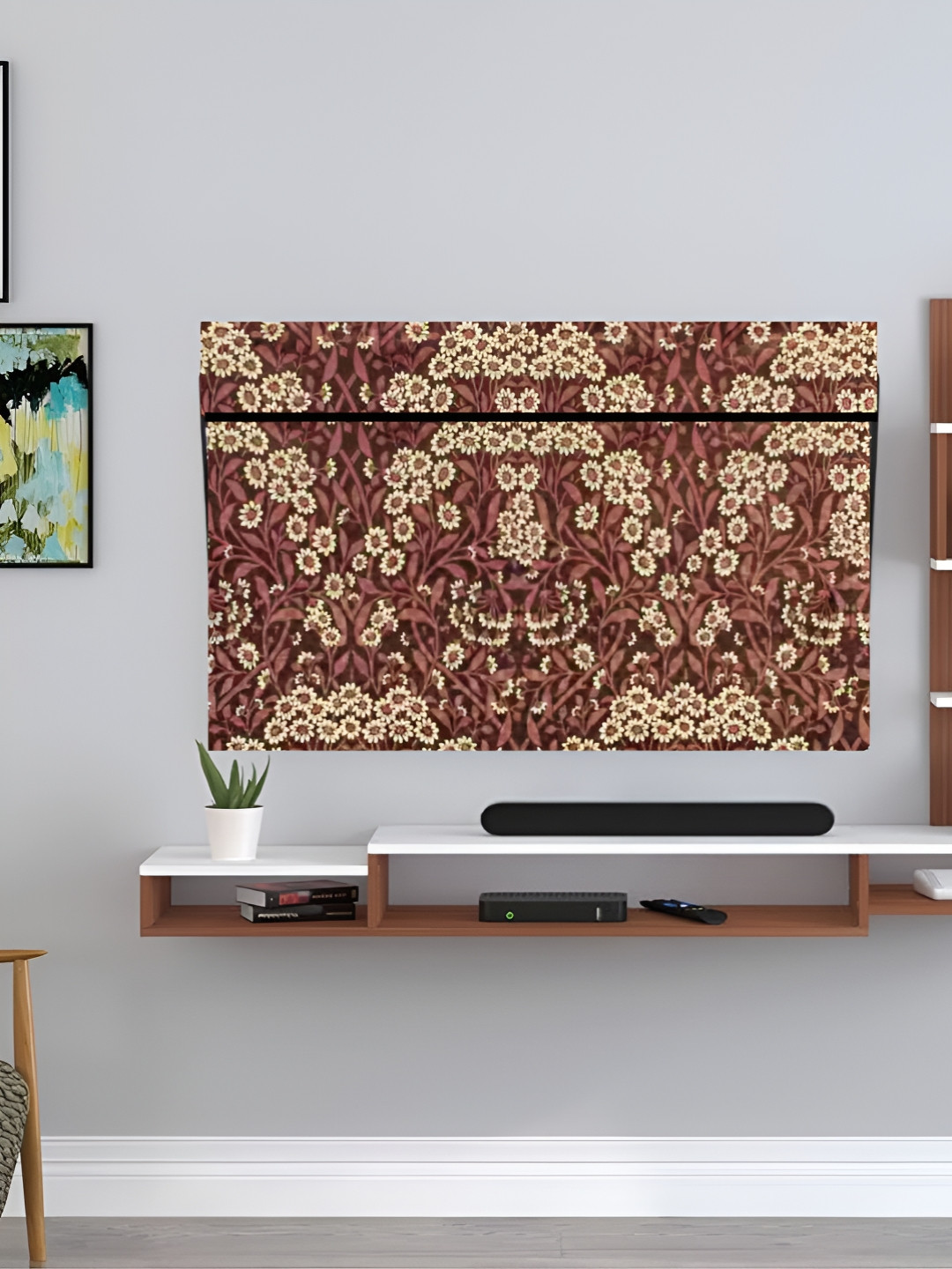 Kalra Magic Brown & Beige Printed Dustproof & Waterproof 32 Inch Tv Cover