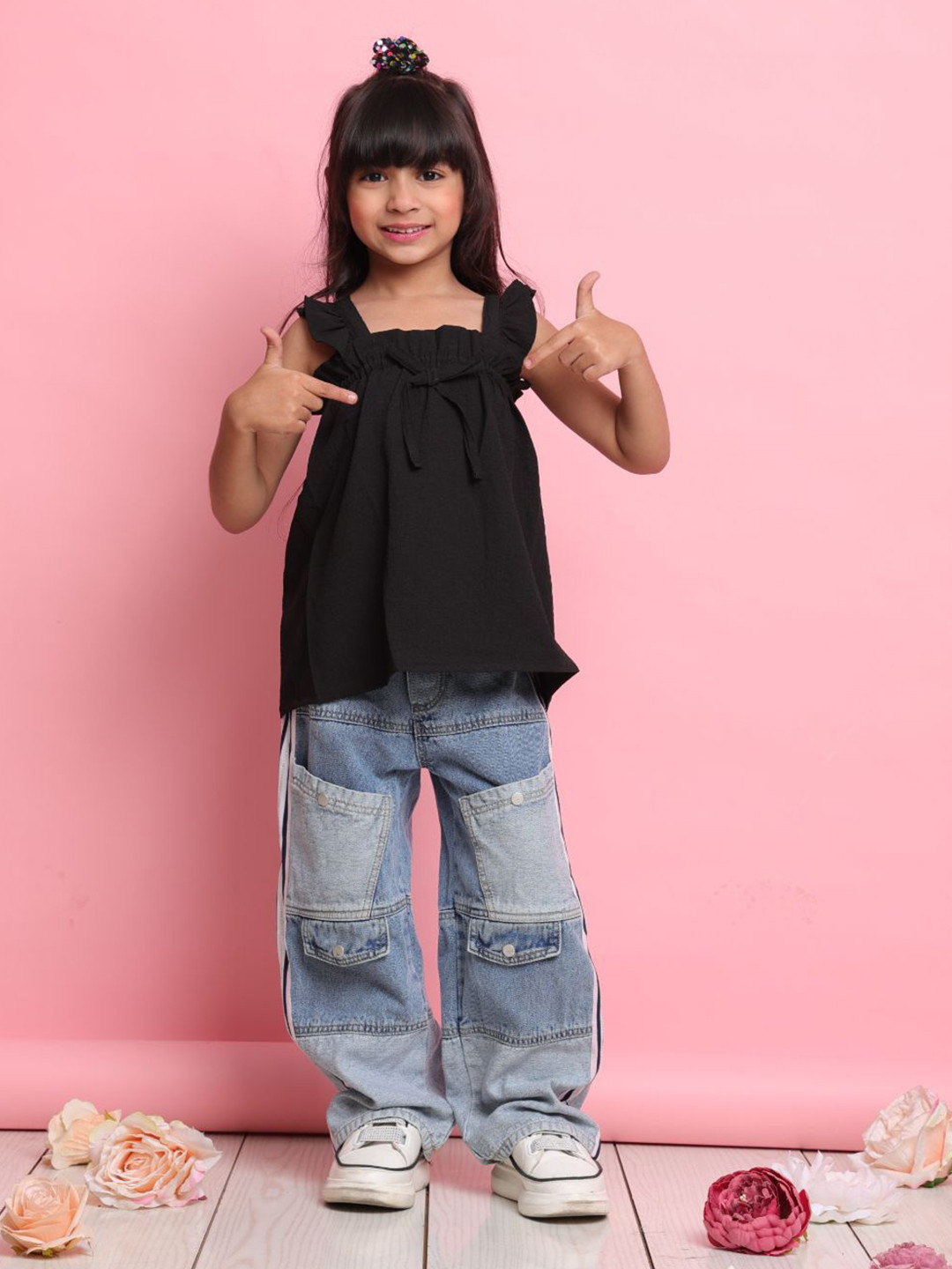 SAKA DESIGNS Girls A-Line Ruffle Top