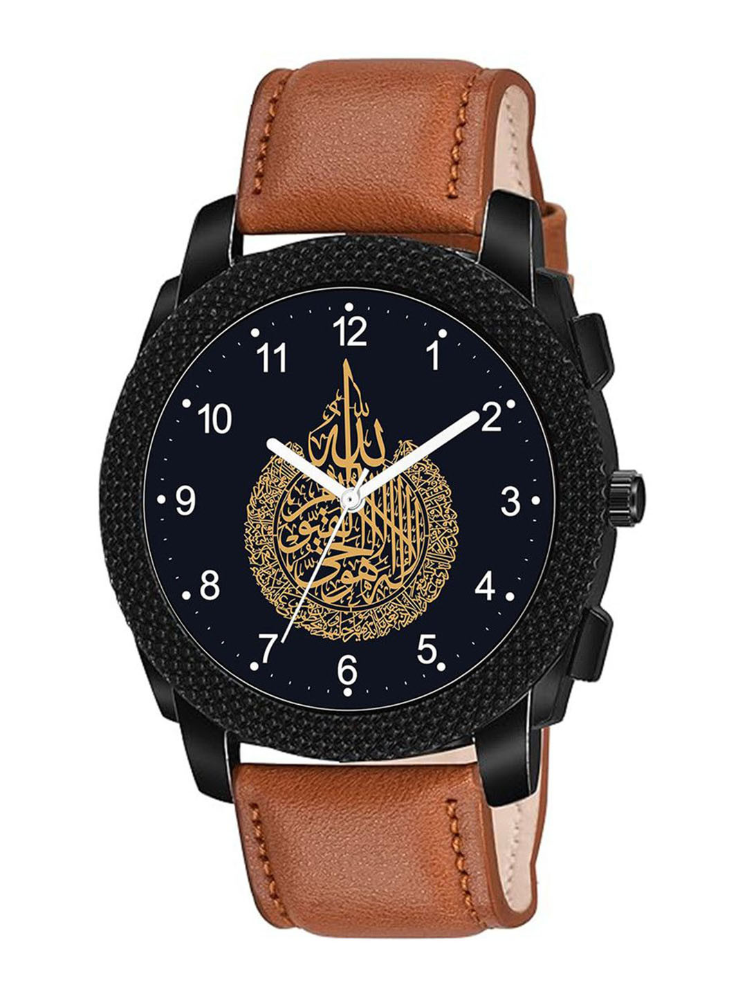 Gopal Shopcart Unisex Printed Analogue Watch C1004BLK_Islamic_NUM04_TAN_Chikni_L_SH