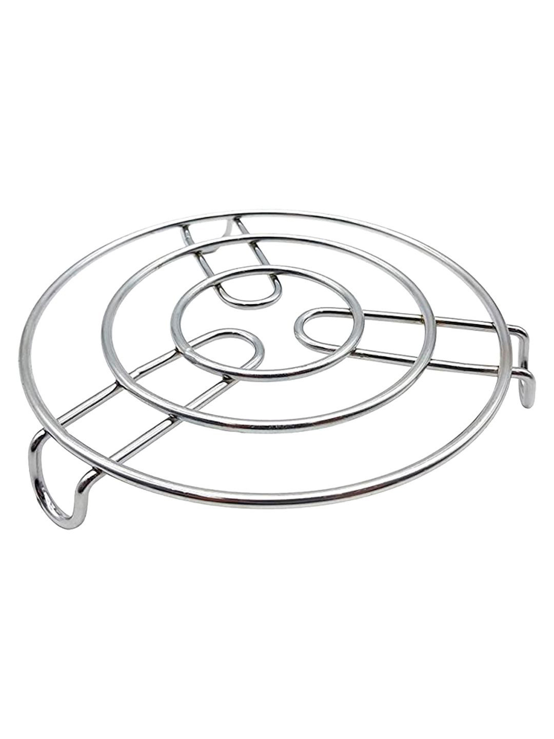 Kuber Industries Silver-Toned Stainless Steel Trivet