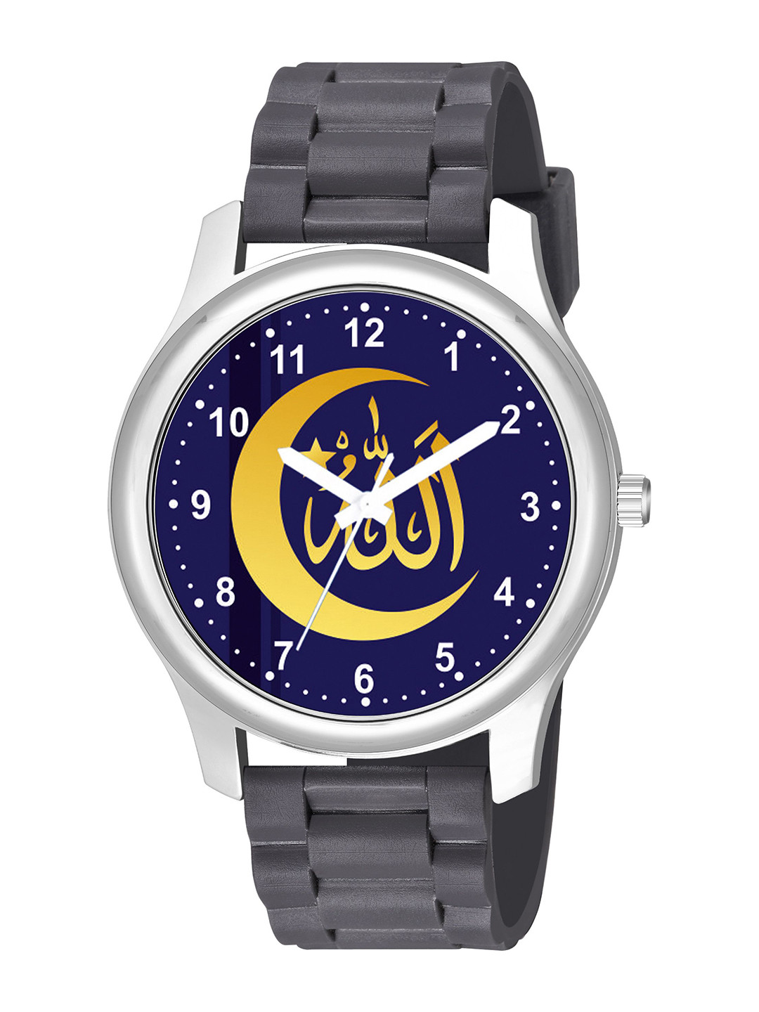 CSAMON Men Printed Bracelet Style Straps Analogue Watch 1017SLV Islamic BLUN01 GREY CD_SH