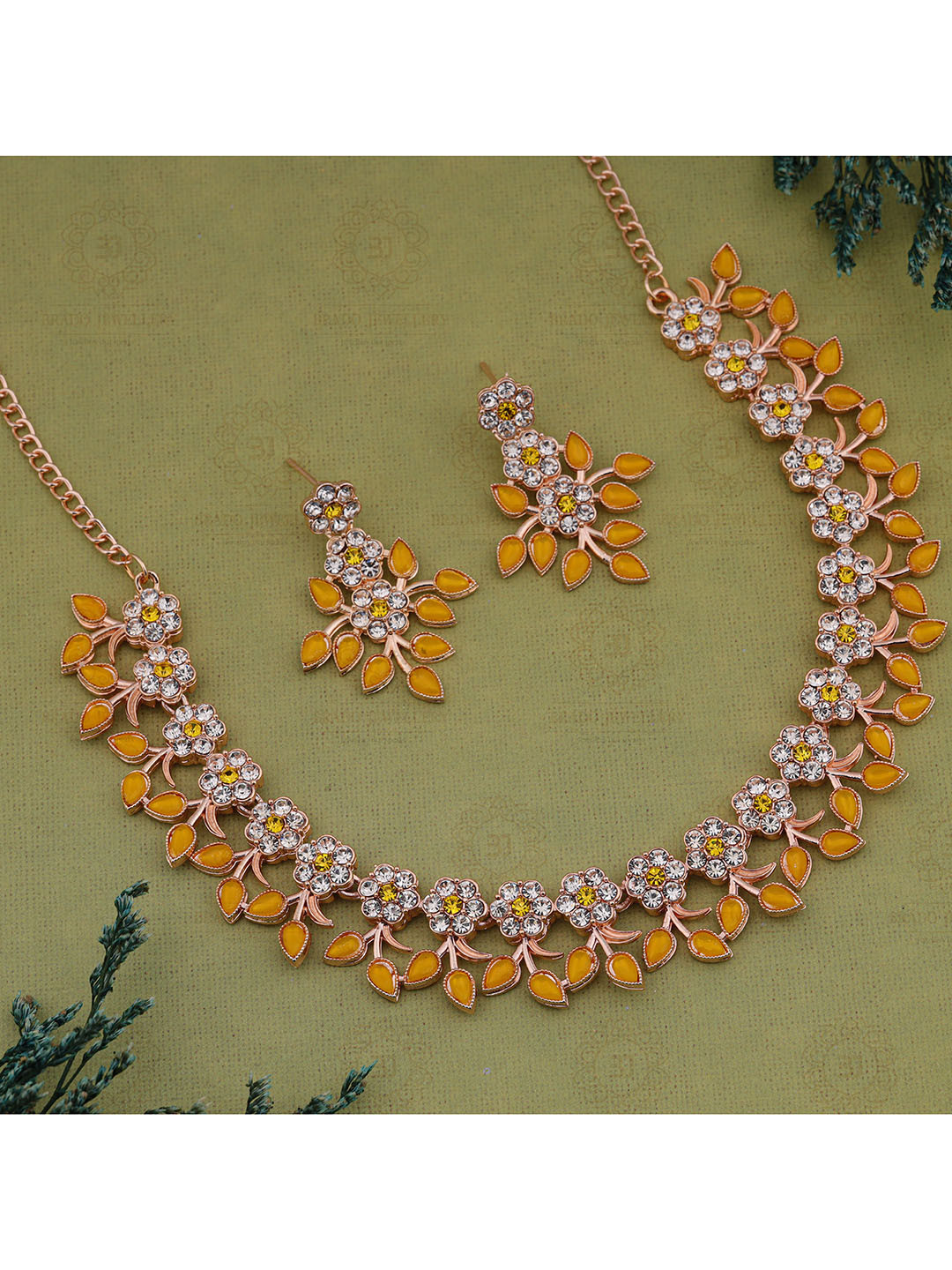 Brado Jewellery Brass Gold-plated Copper Brass Yellow Jewellery Set