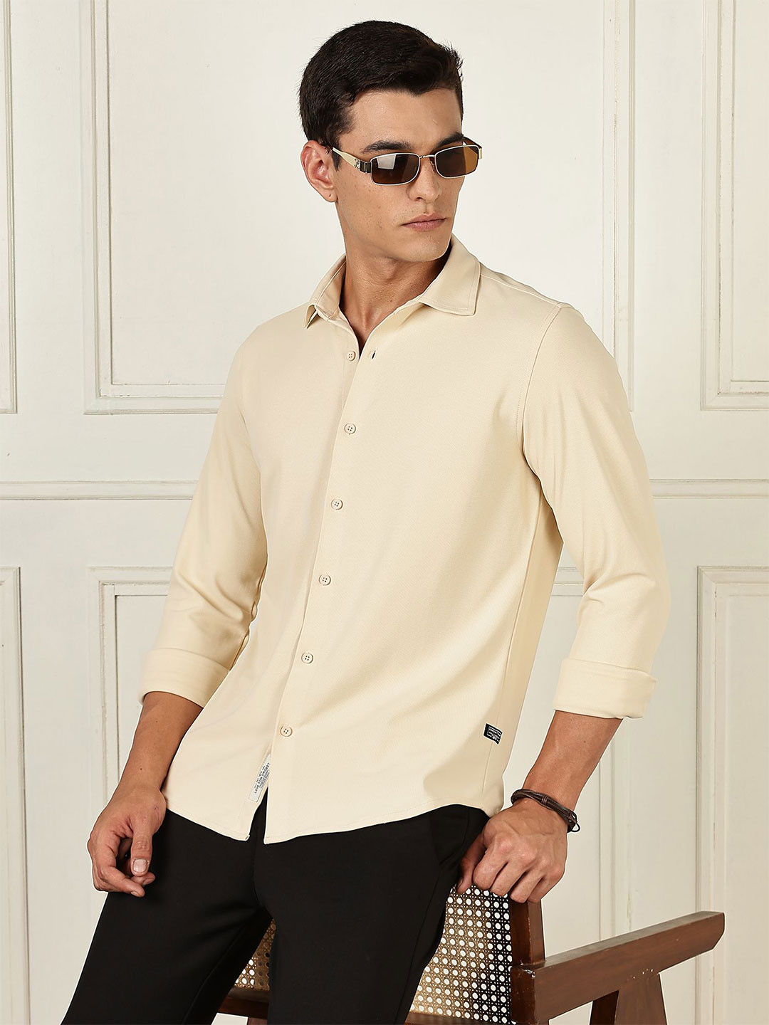 Thomas Scott Men Premium Slim Fit 4 Way Stretch Cool Max Knitted Shirt