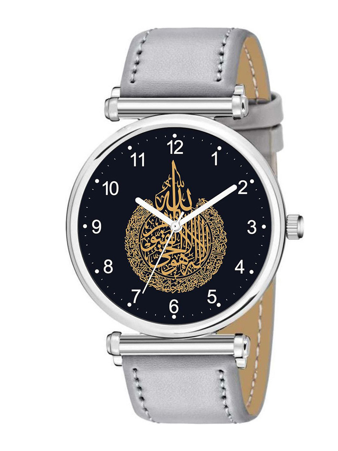 CSAMON Men Dial & Leather Straps C34SLV Islamic NUM04 Grey Chikani L_SH
