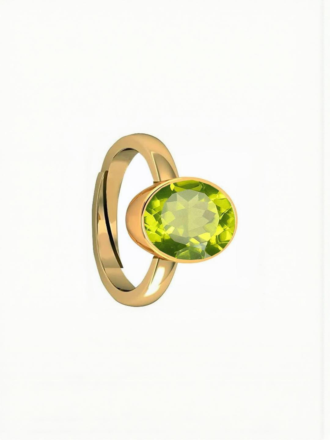 Sidharth Gems 10.25 Ratti 9.00 Crt Green Peridot Gemstone Adjustable Ring