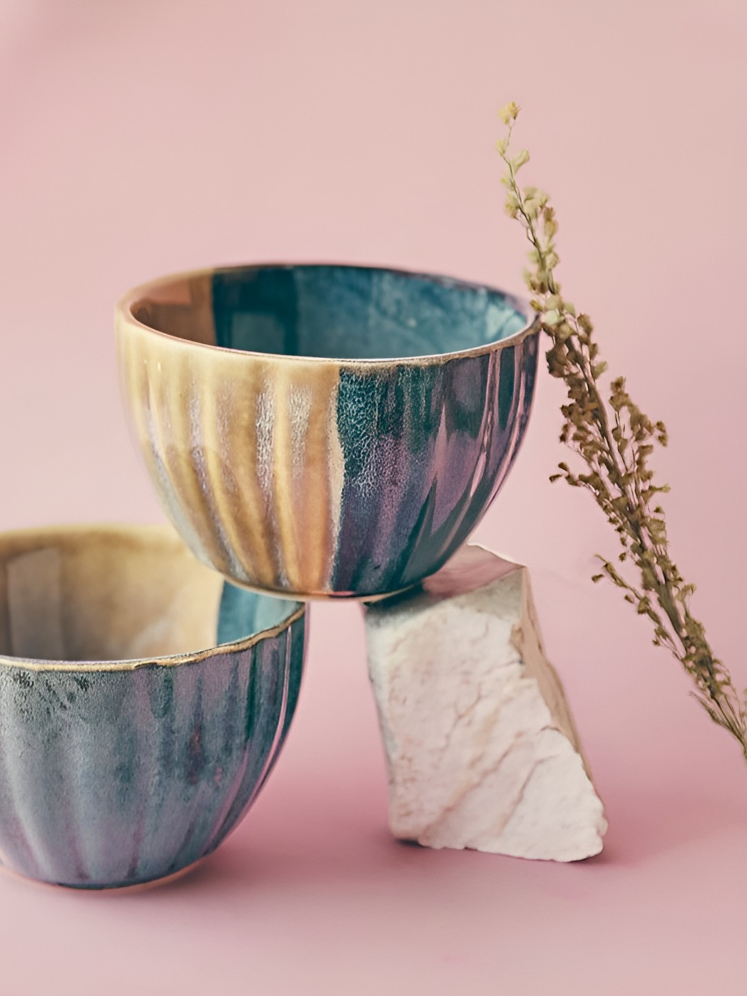 Rare Planet Cream-Coloured 2 Pieces Ceramic Dishwasher and Microwave Safe Serving Bowl