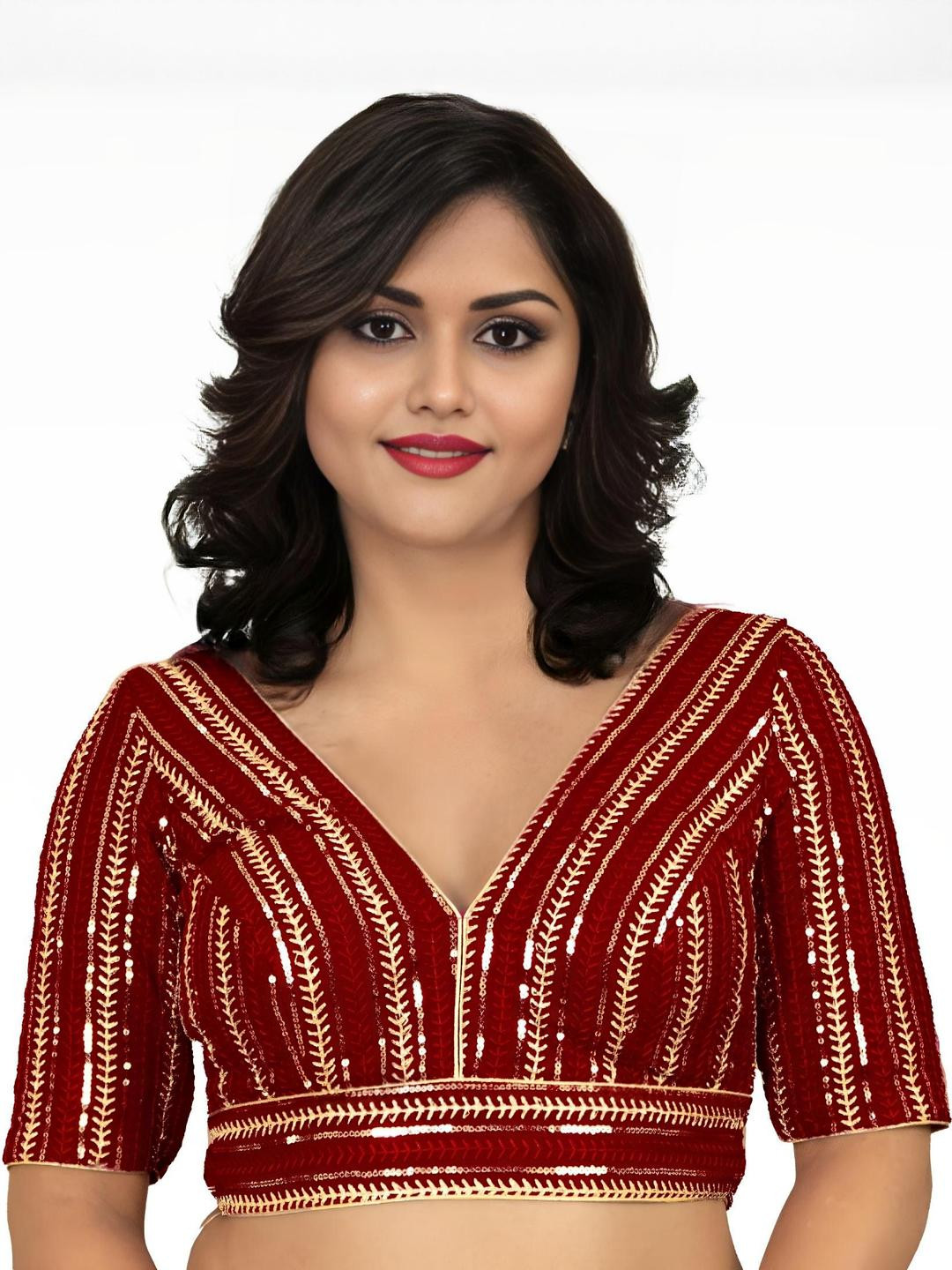 PU FASHION Women 1 Printed Saree Blouse