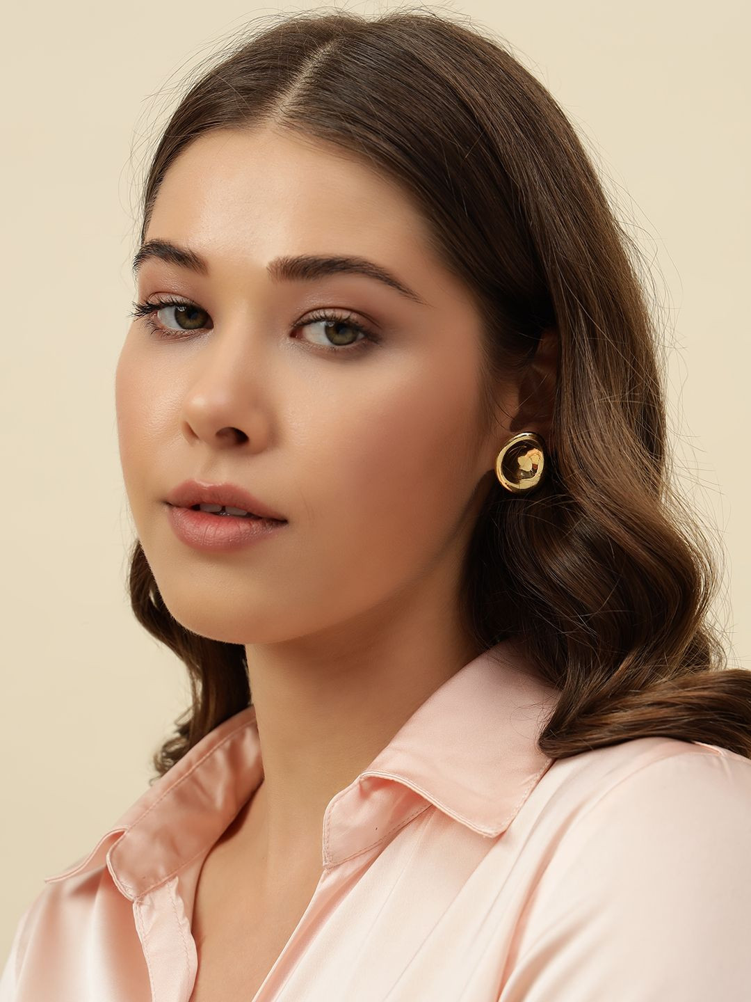 Beatnik Gold-Plated Contemporary Studs