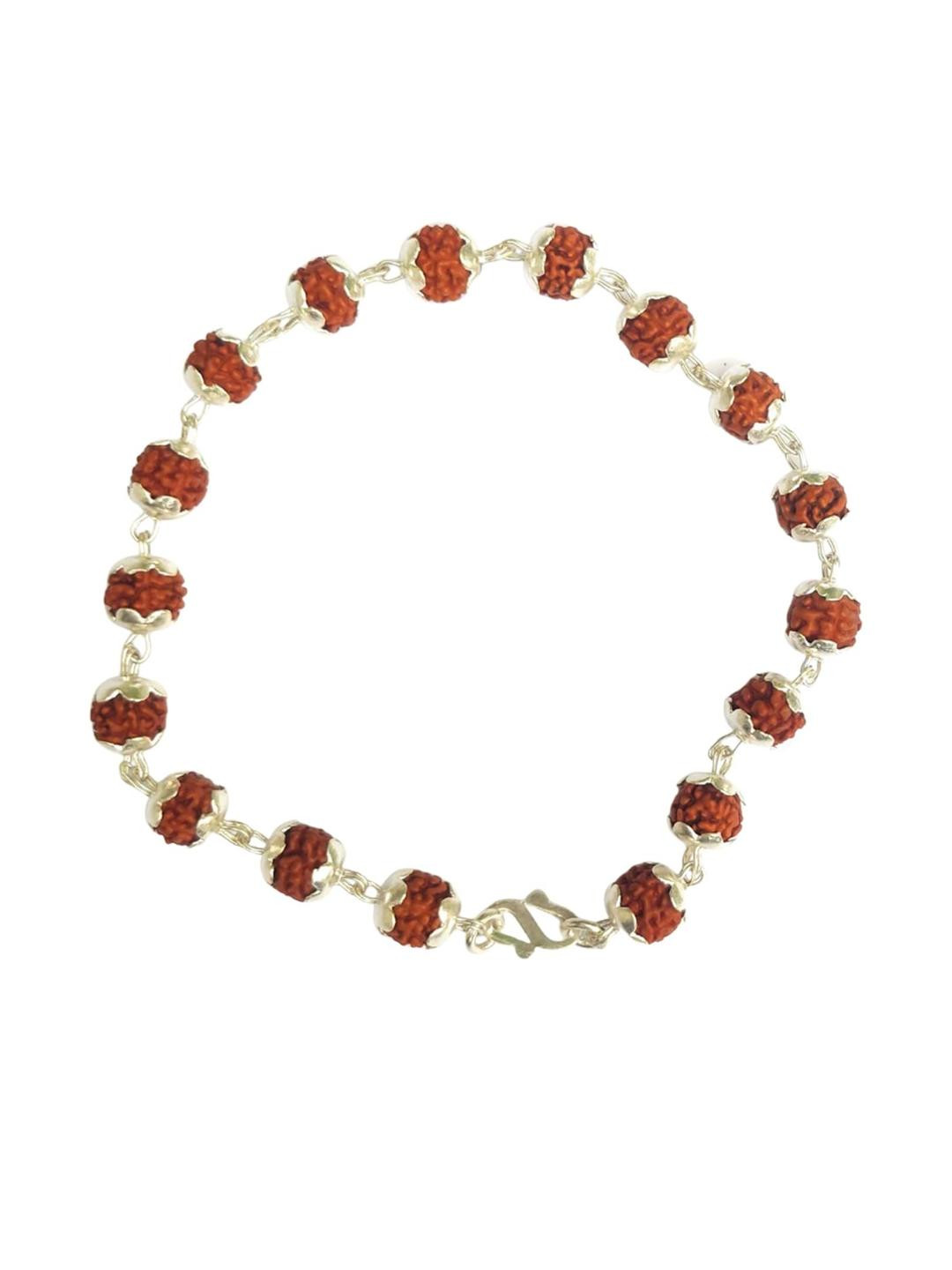 Apnisanskriti Unisex Rudraksha Pure Silver Bracelet