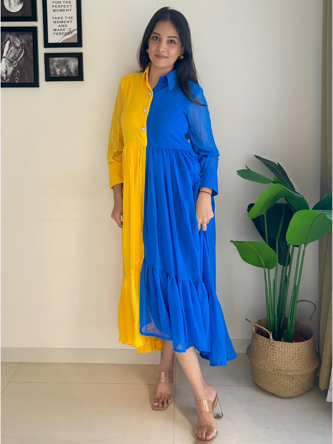 FFI Color Fusion Georgette Shirt Dress