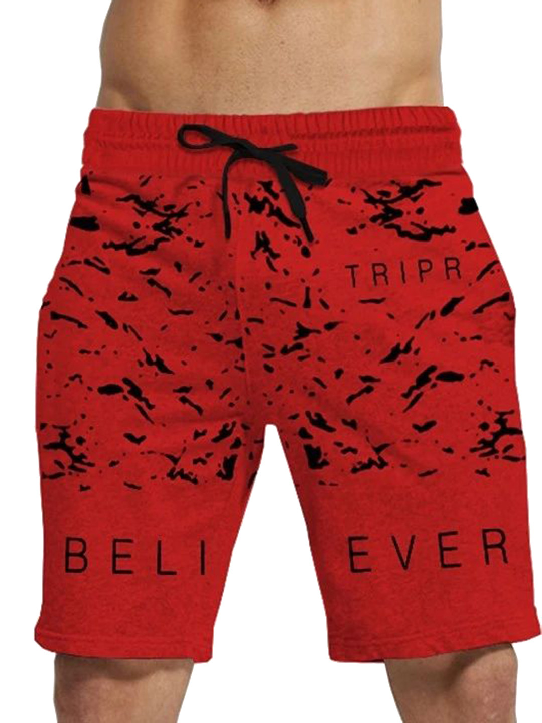 TRIPR Men Abstract Printed Mid Rise Cotton Shorts