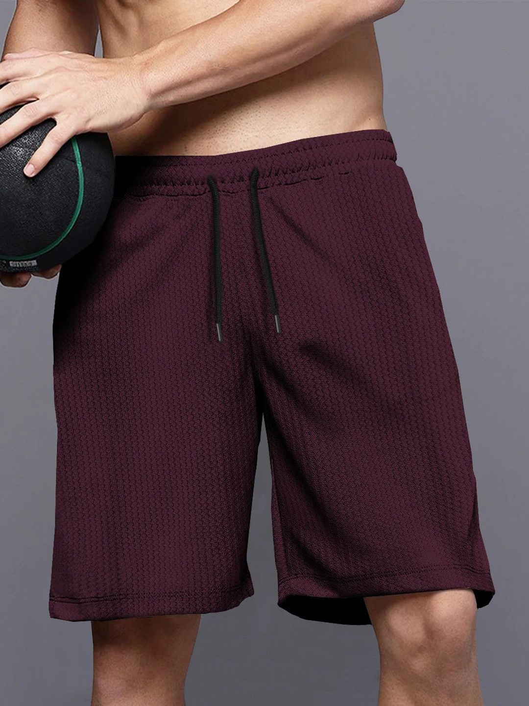 TRIPR Men Solid Self Design Regular Shorts